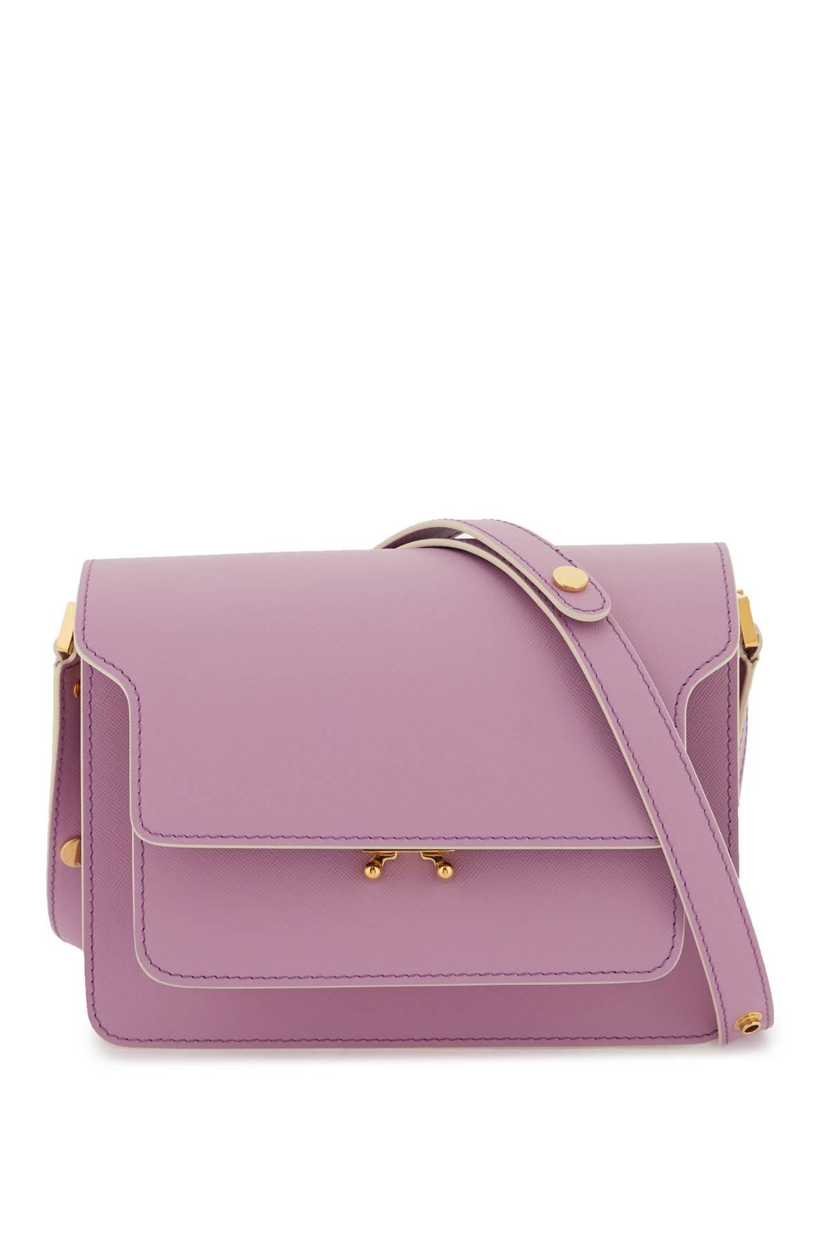 TRUNK mini bag in brown lilac and black saffiano leather