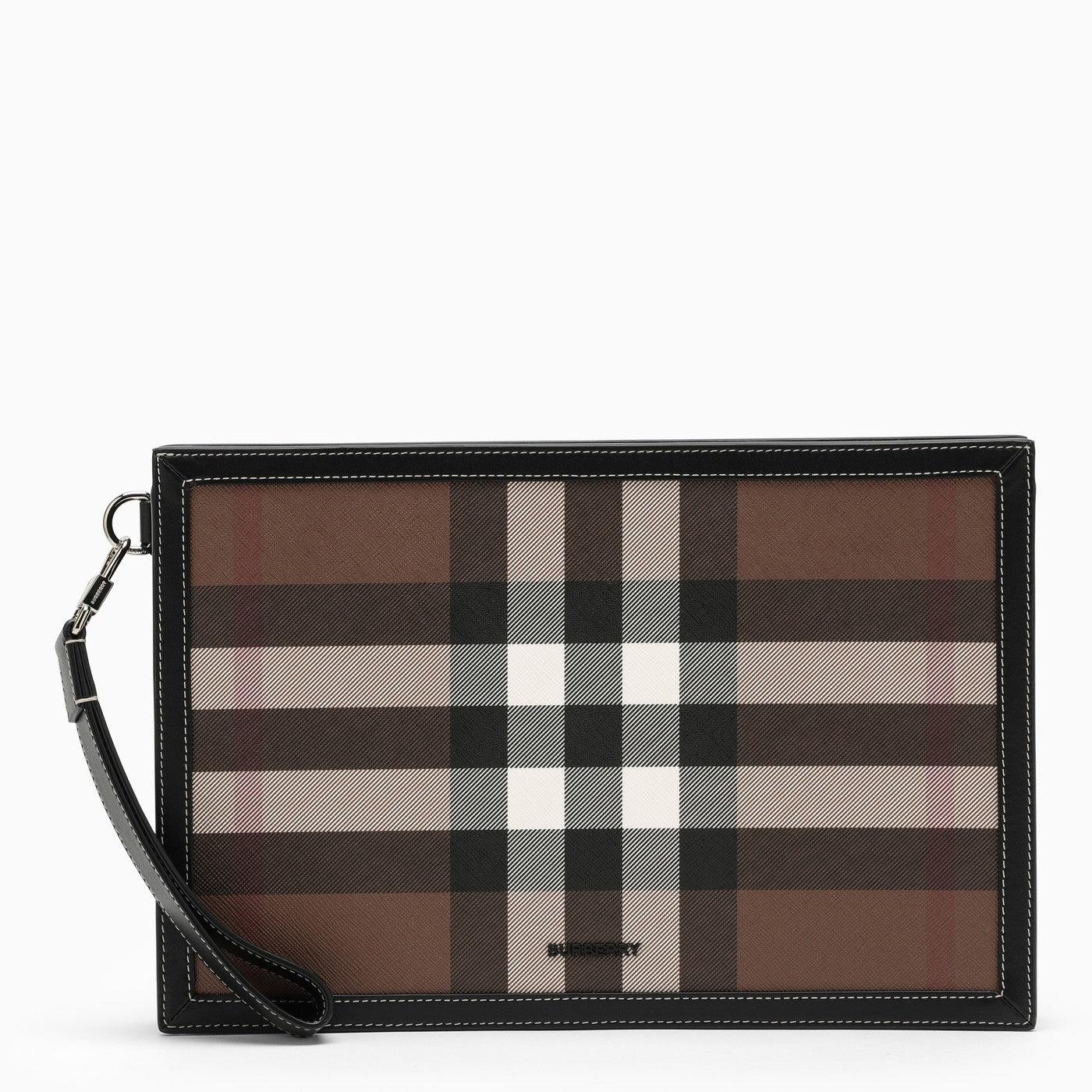 Burberry black Leather Vintage Check Zipped Card Holder