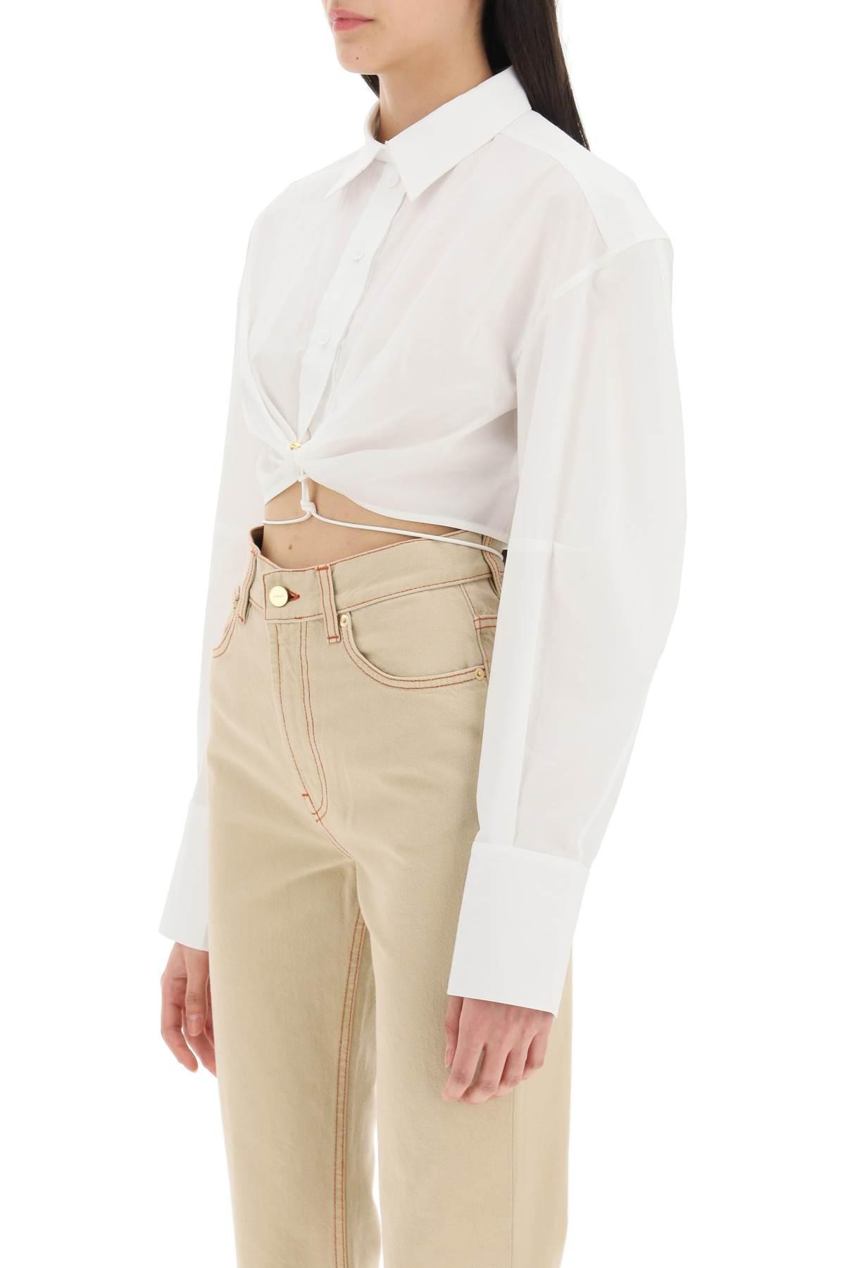 Jacquemus 'la Chemise Plidao' Cropped Shirt in White | Lyst