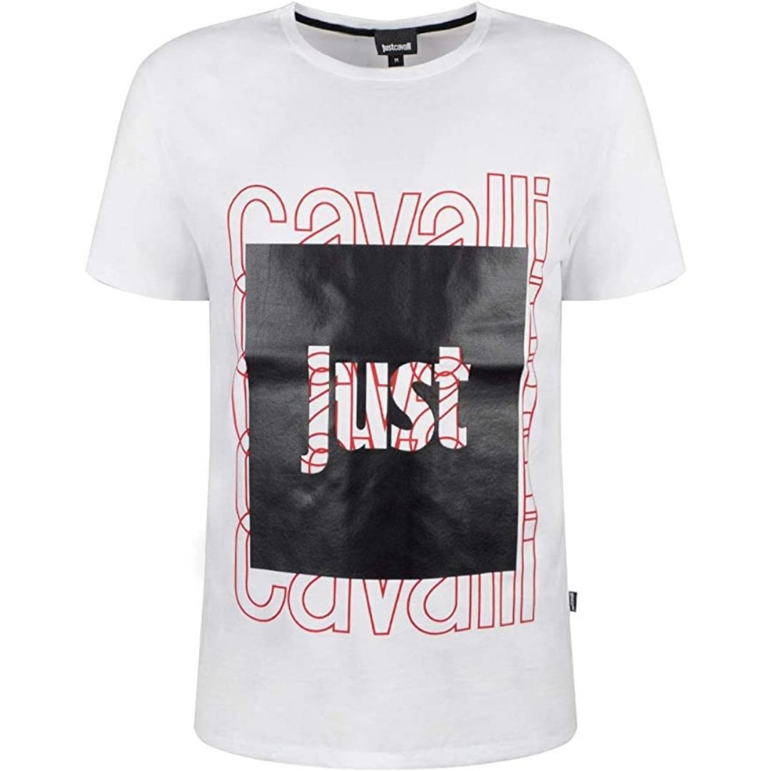Just Cavalli Box Logo White T-shirt for Men | Lyst