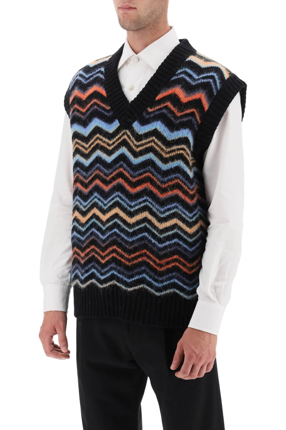 Missoni Chevron Knit Vest in Blue for Men | Lyst