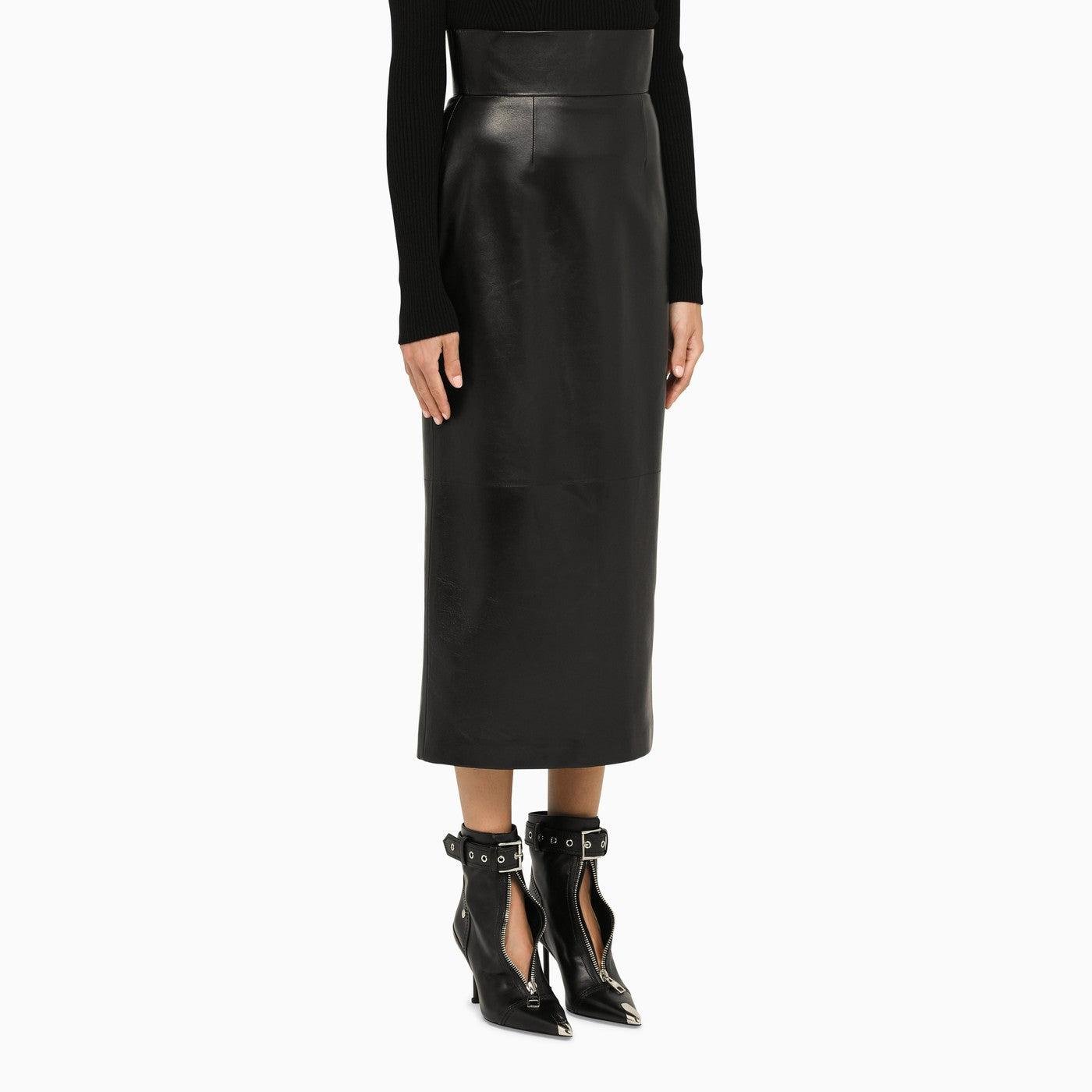 Leather midi 2025 skirt queen