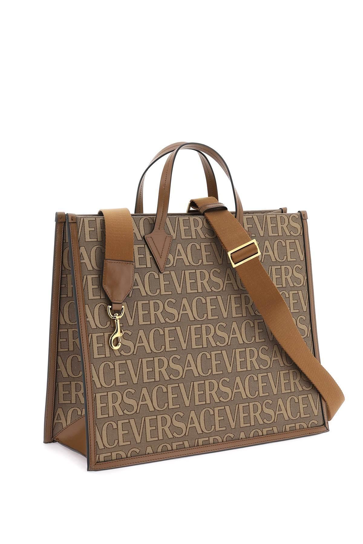pak motief Nederigheid Versace Allover Shopper Bag in Brown for Men | Lyst