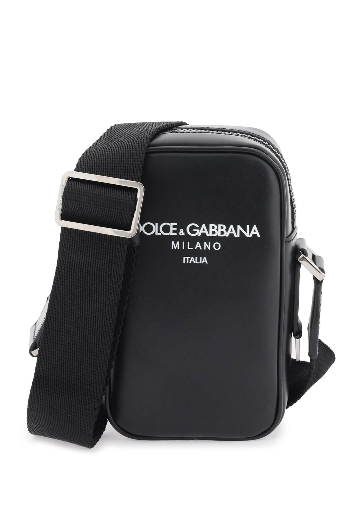 Dolce & Gabbana Small Leather Crossbody Bag in Black for Men