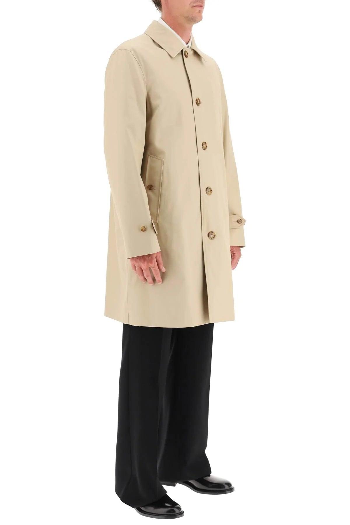 Burberry Cotto Gabardine Trench Coat With Printed Silk Lining in 