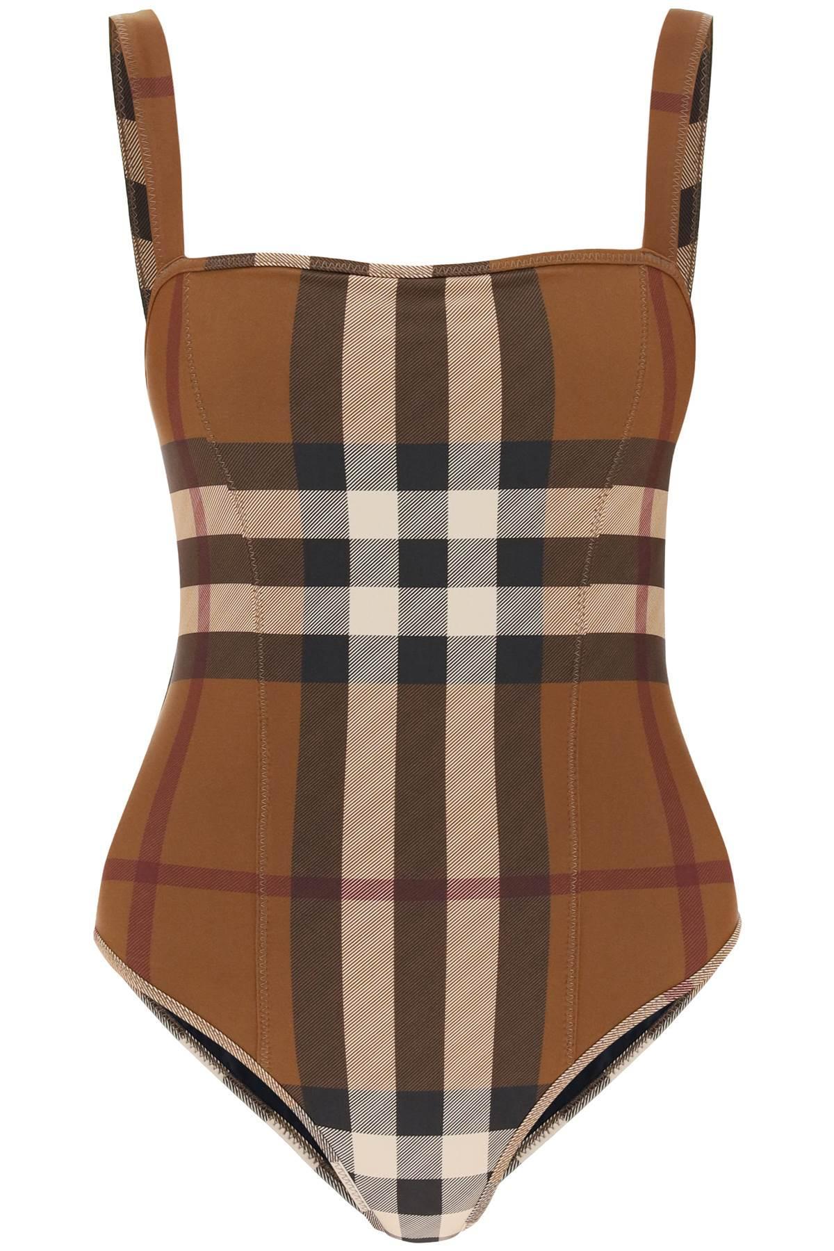 Burberry Check Onepiece Swimsuit in Brown Lyst