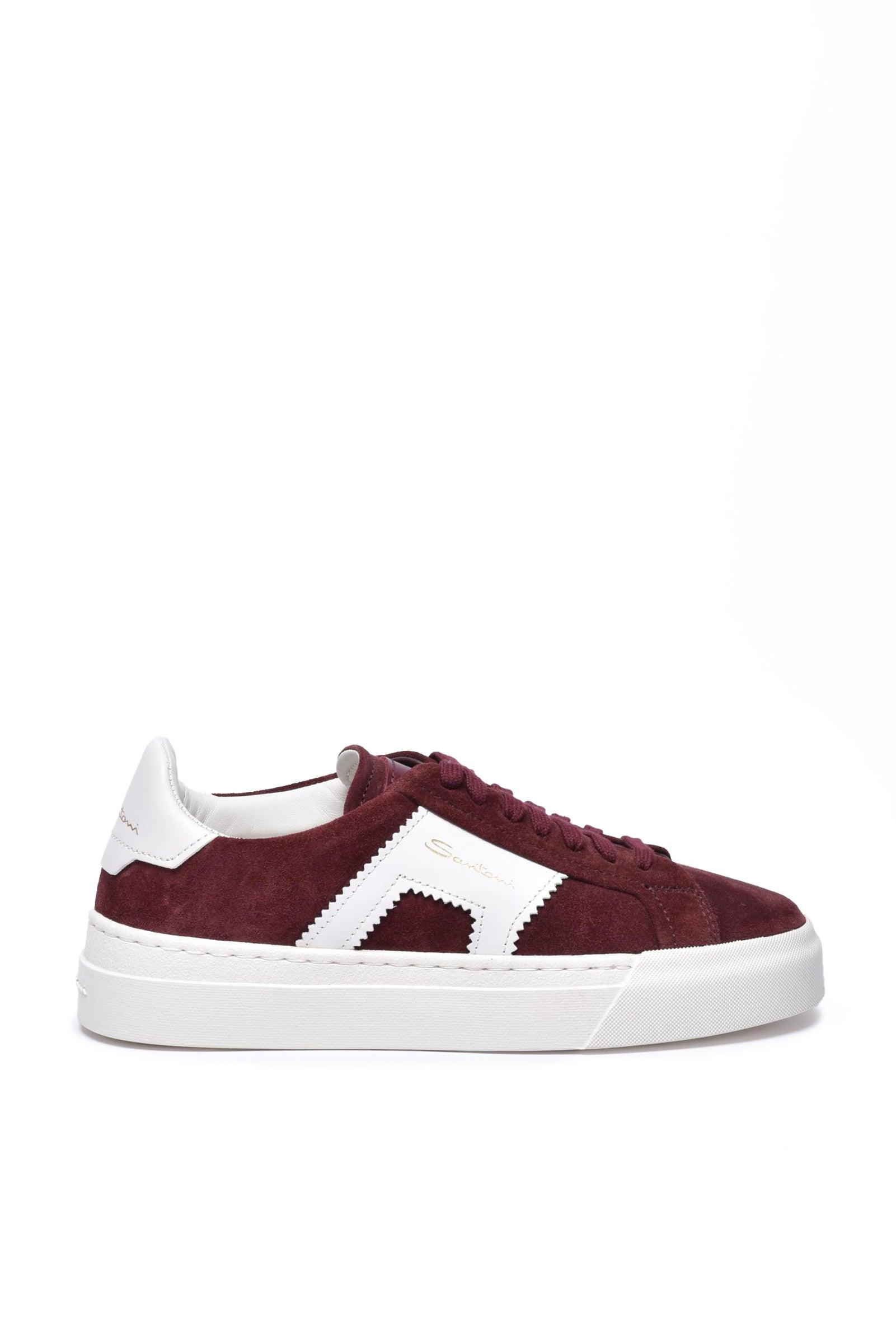 スニーカー Santoni Sneakers in pelle scamosciata con stampa logo Pink Santoni Logo Sneakers In Pink - 54% Off | Editorialist