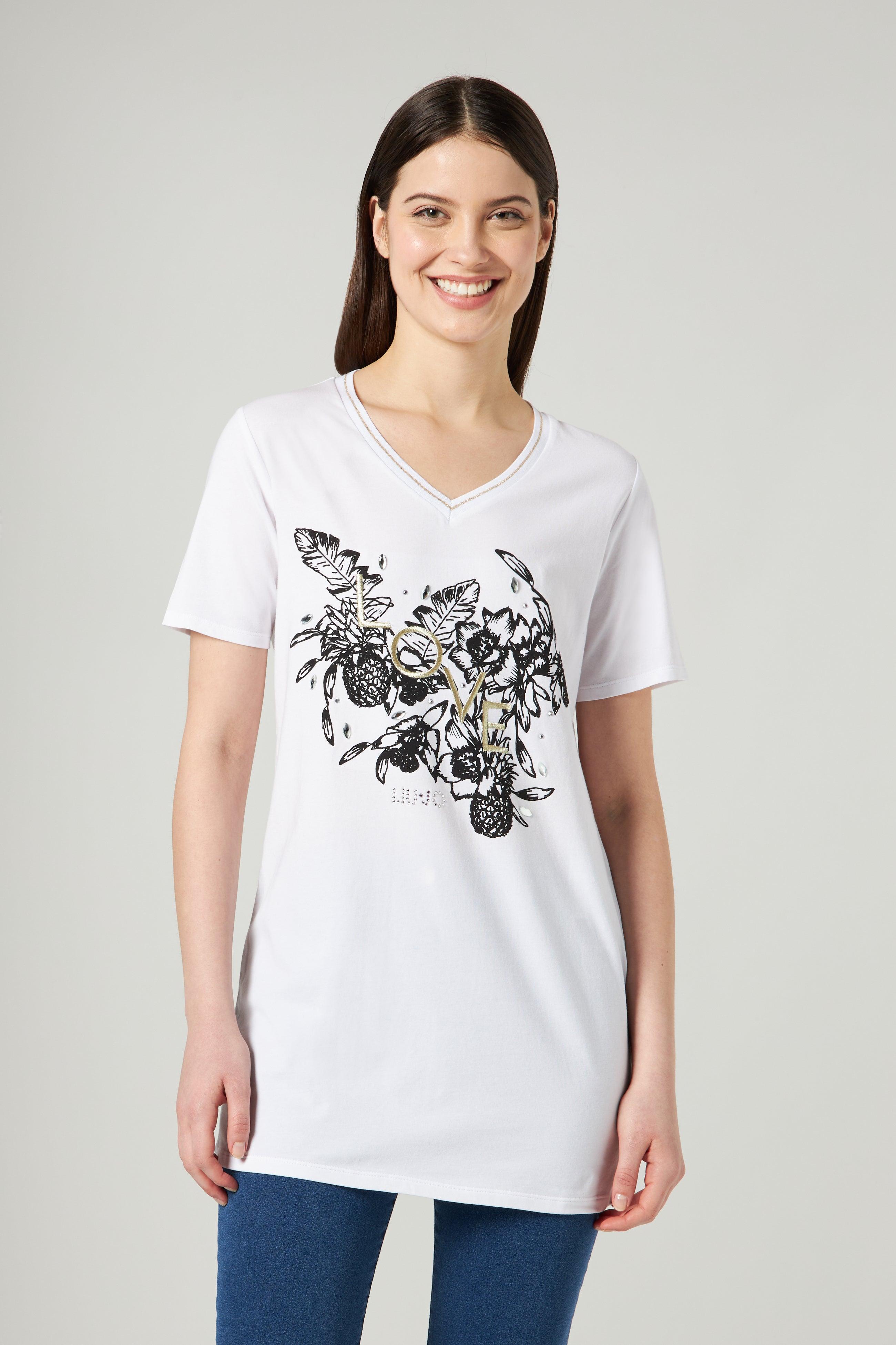 Liu Jo Liu Jo Maxi T-shirt Con Stampa in White | Lyst