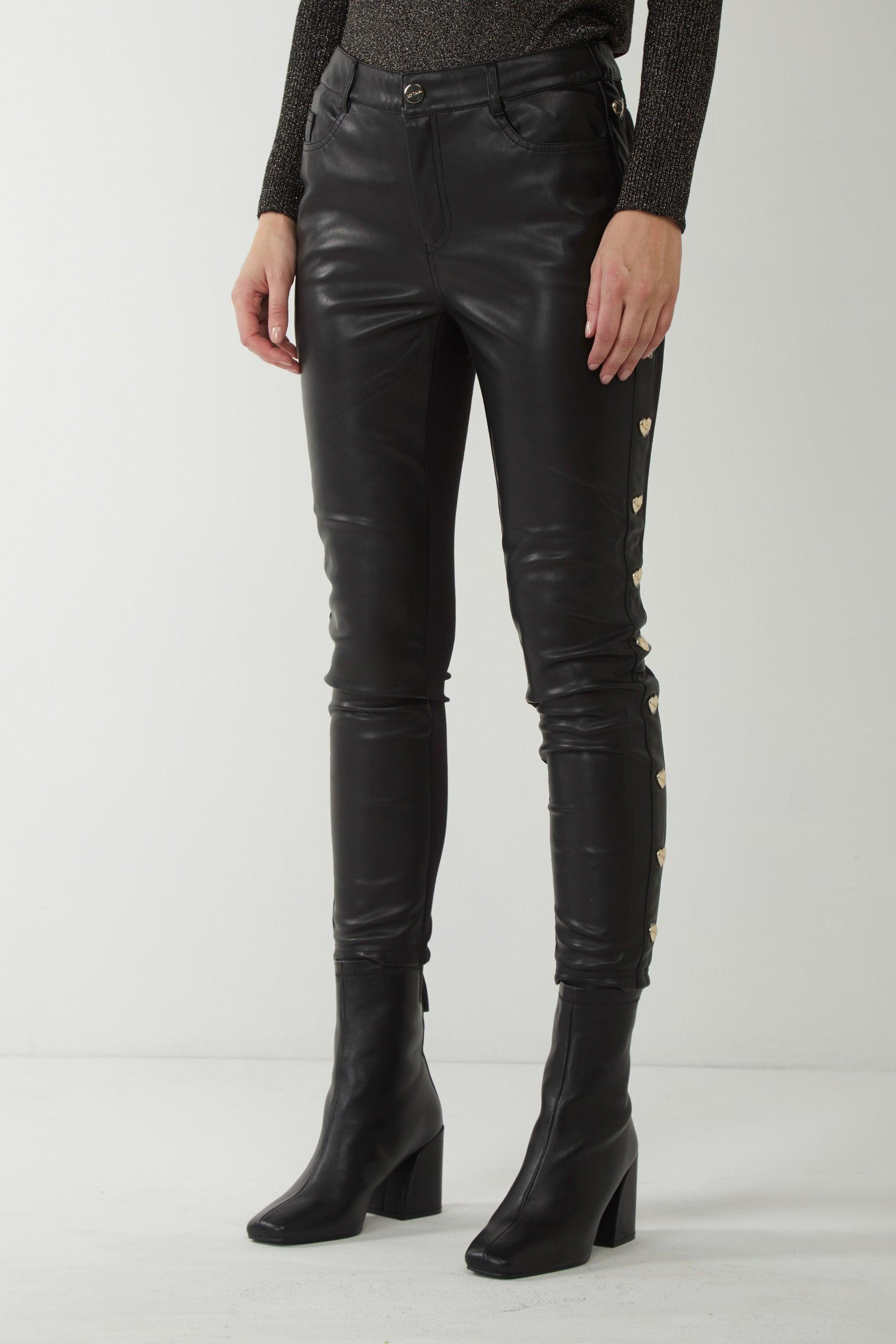 Twinset My Twin Black Faux Leather Pants | Lyst