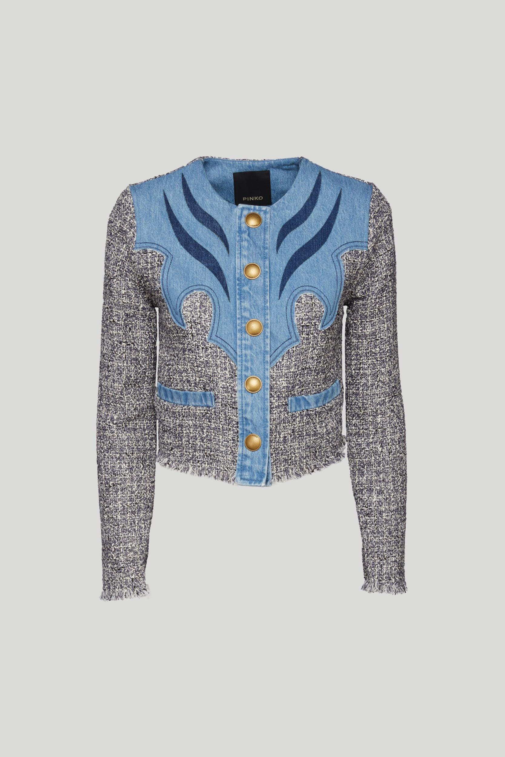 Pinko Short Tweed And Denim Jacket in 