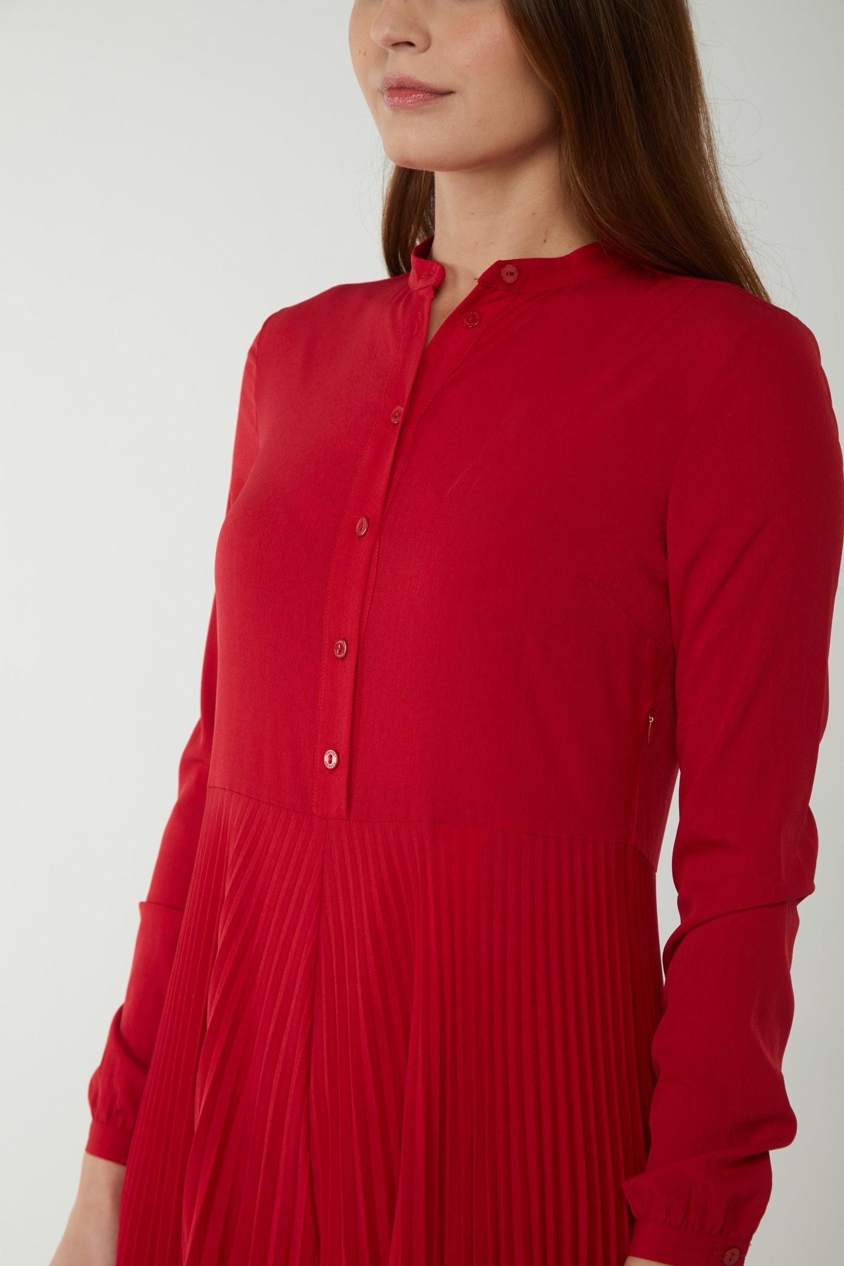 Twinset Tuta In Pleated Crepe De Chine Rossa in Red | Lyst