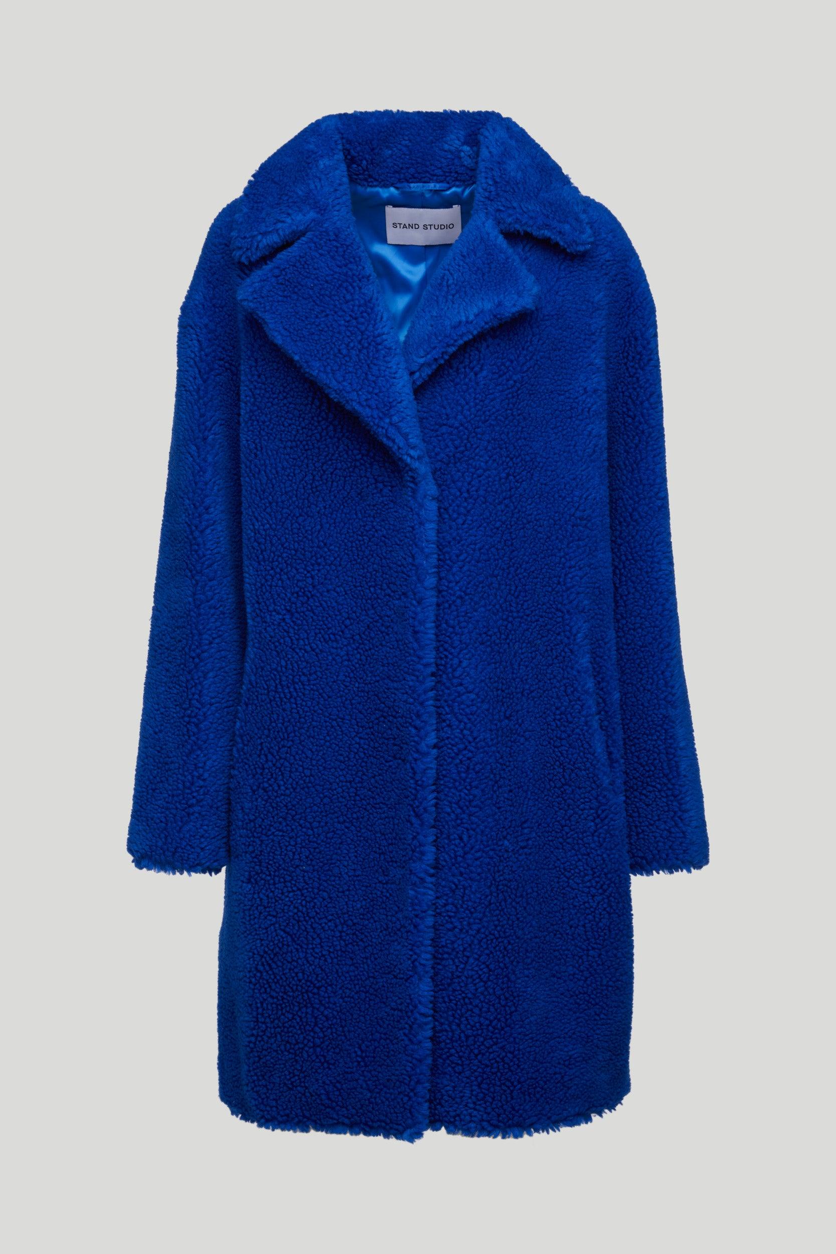 Cappotto Blu Elettrico Donna Teddy Cappotto Azzurro Cappotto Teddy