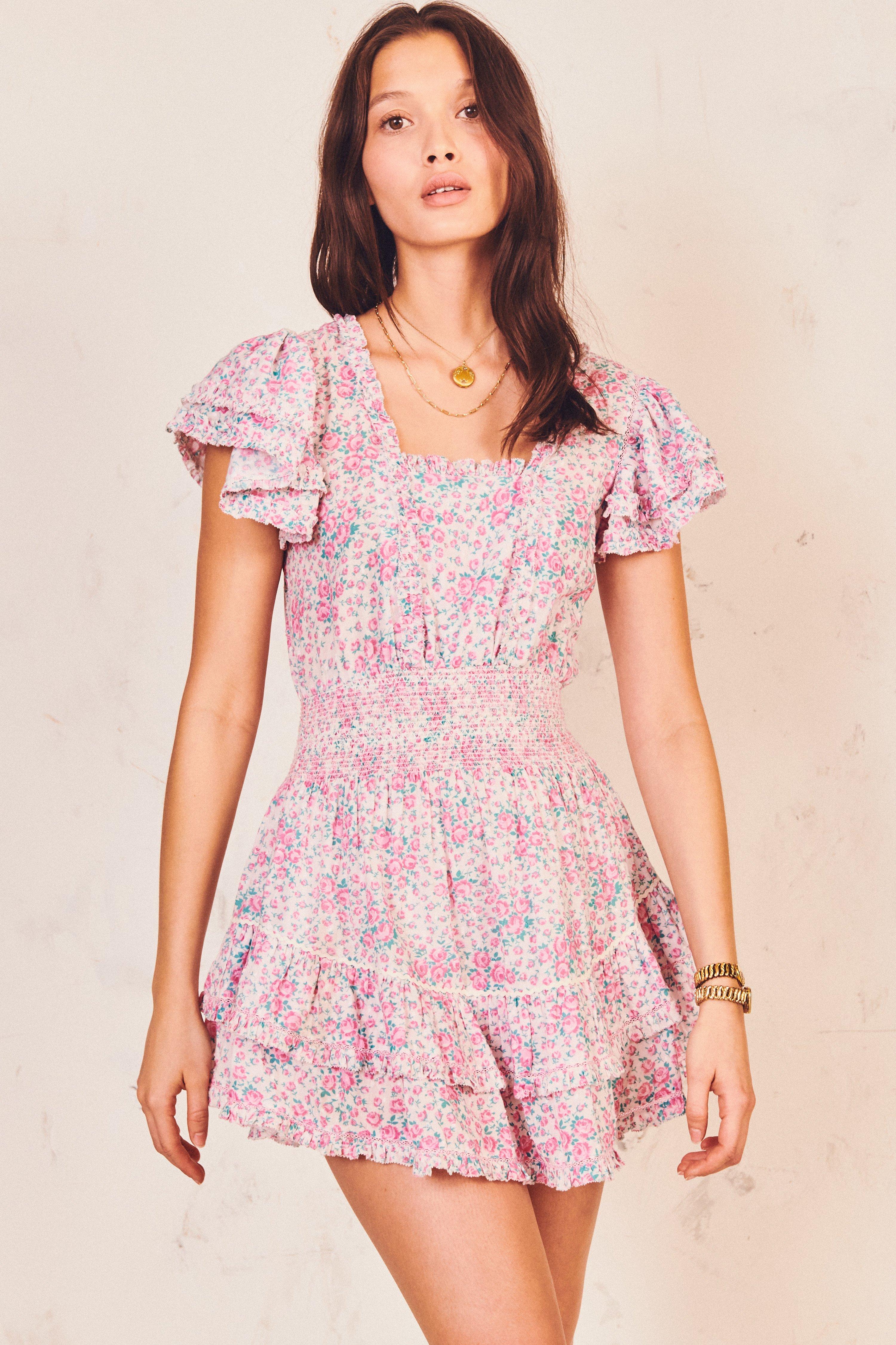 LoveShackFancy Cotton Stanton Mini Dress in Pink - Lyst