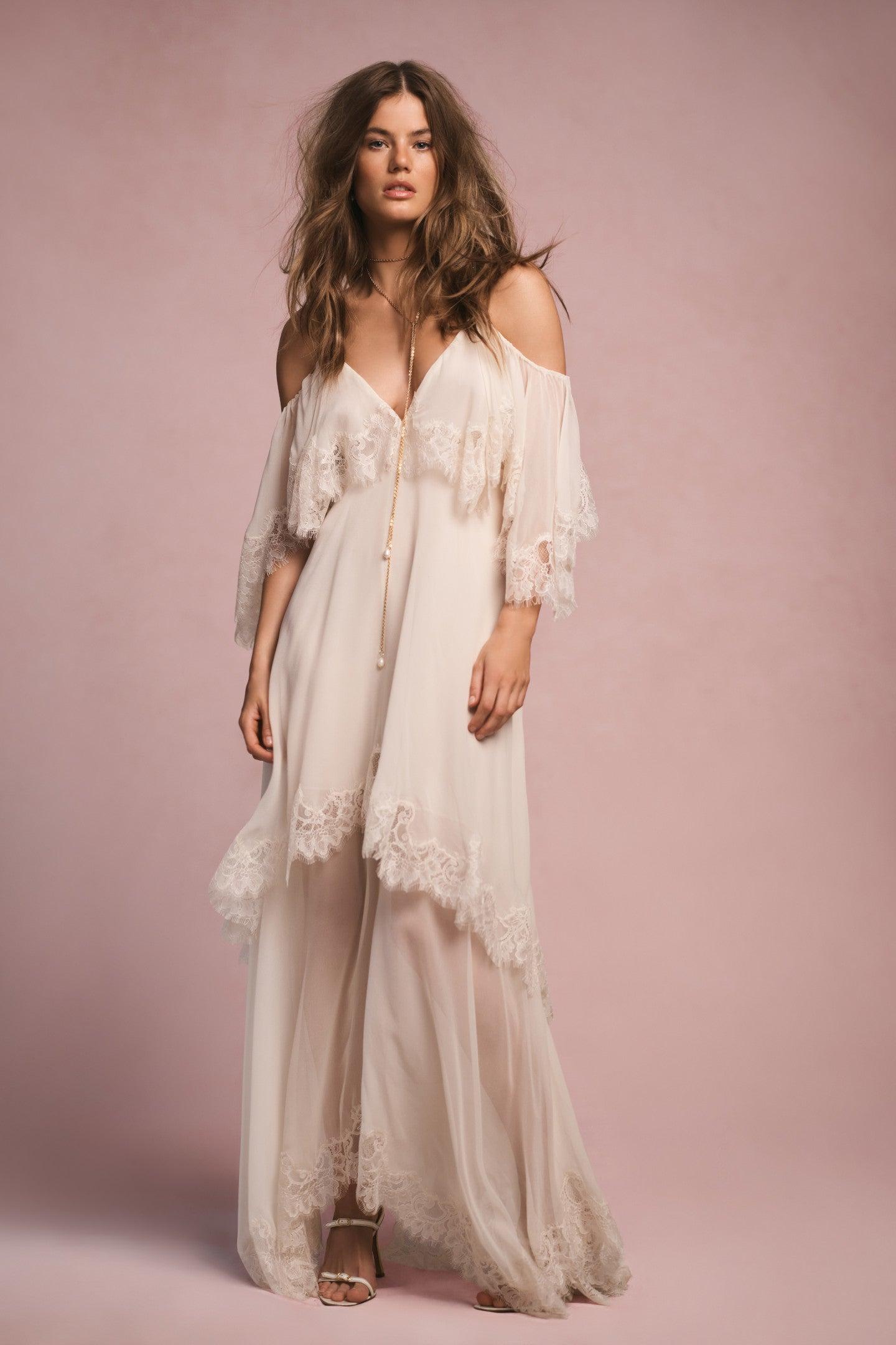 white midi dress flowy Designer Floor Length Dress | Long Cocktail Dresses main image 0