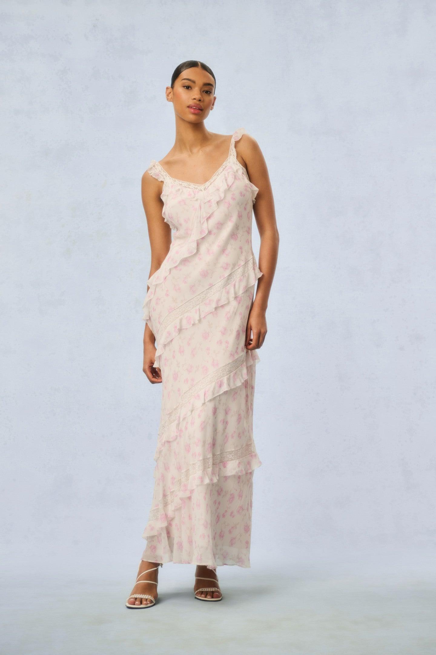 bell sleeve dress Romantic Bell Sleeve Plunging Flower Lace Wedding Dress Light Ivory