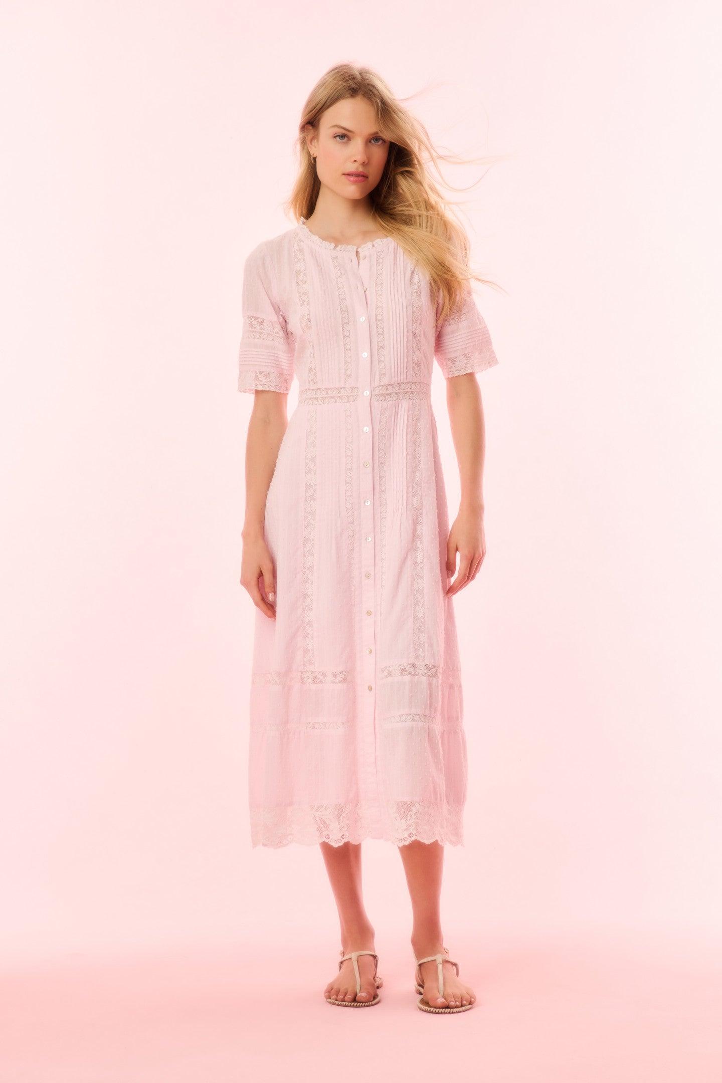 francilla cotton midi dress Hunter Bell Women's Francie Dress, White