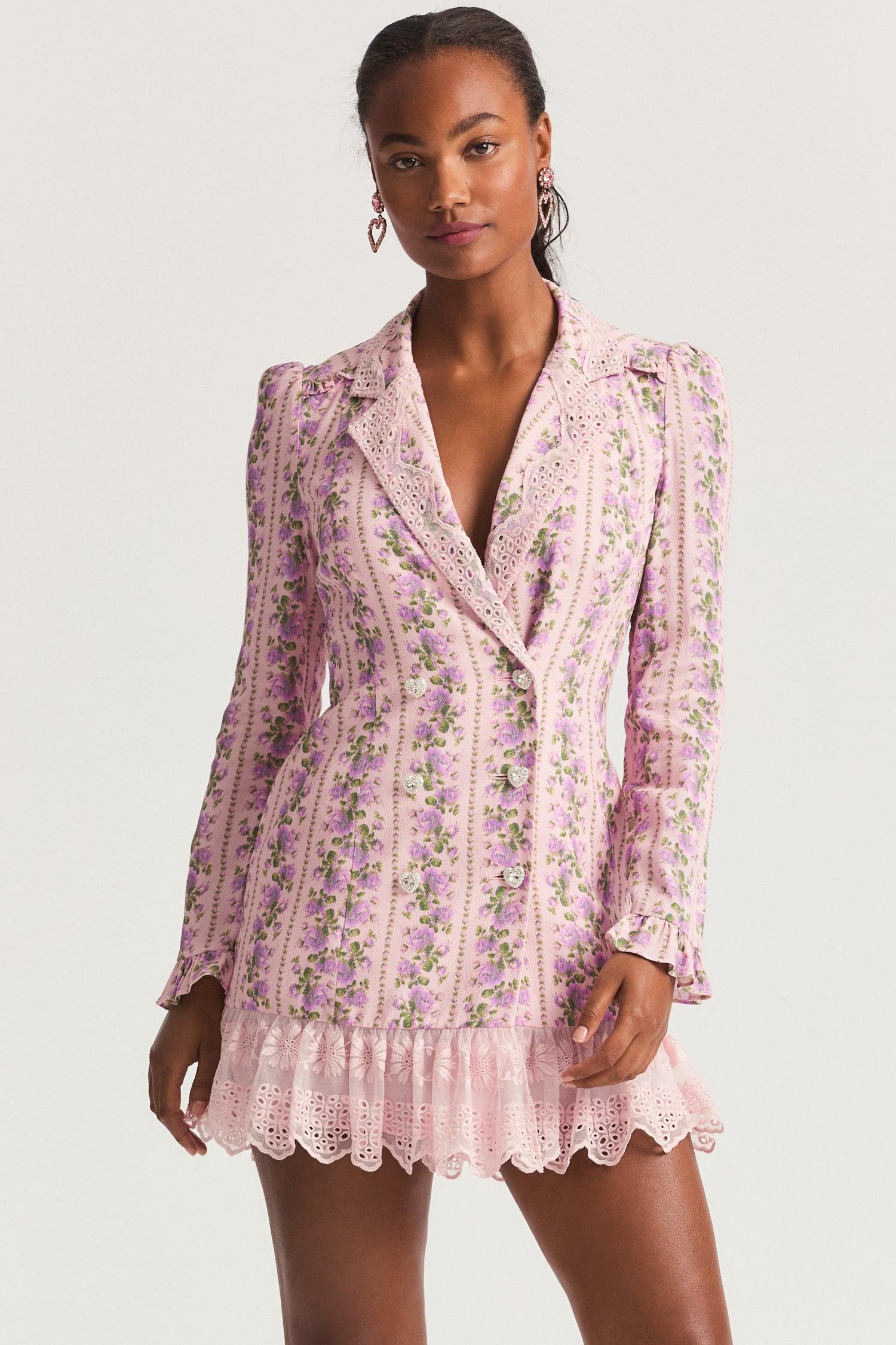 LoveShackFancy Moonstone Mini Dress in Pink Lyst