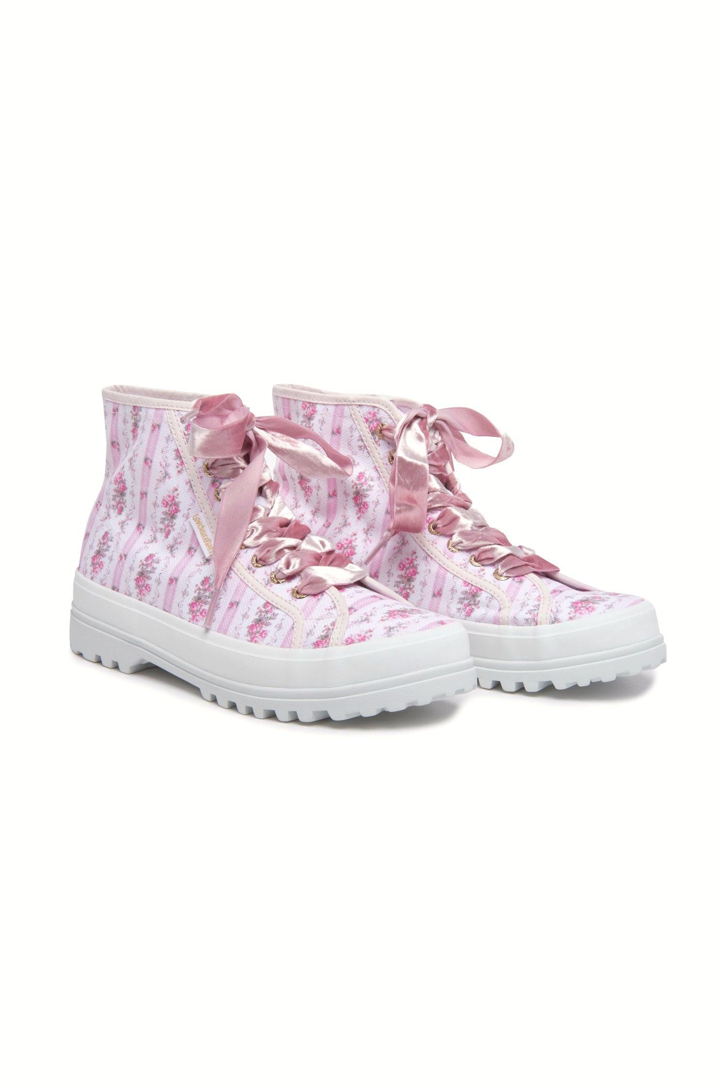 LoveShackFancy X Superga Hightop Lug Sole Sneaker in Pink | Lyst