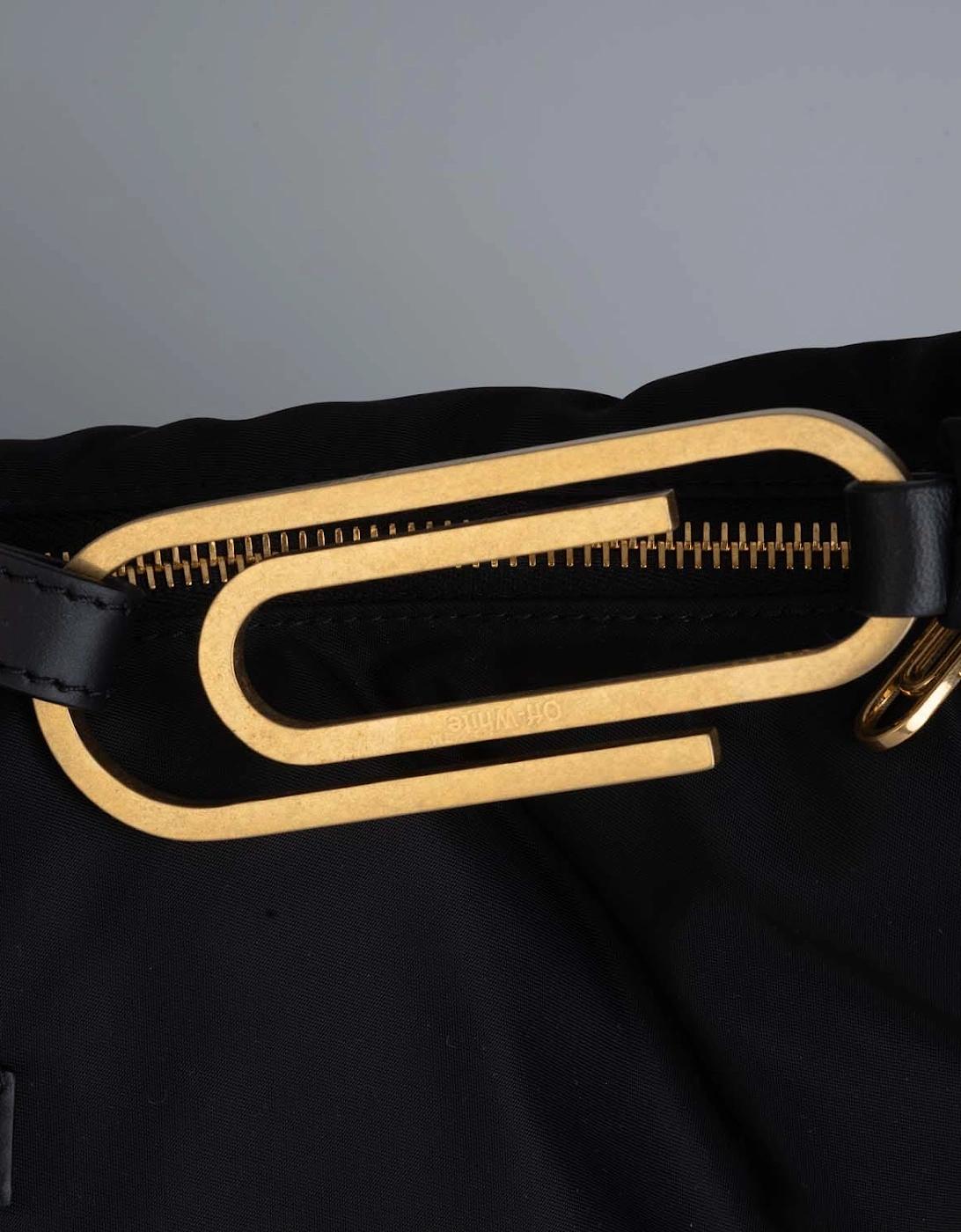 Off-White c/o Virgil Abloh Paperclip Hobo Nylon Bag in Black | Lyst UK