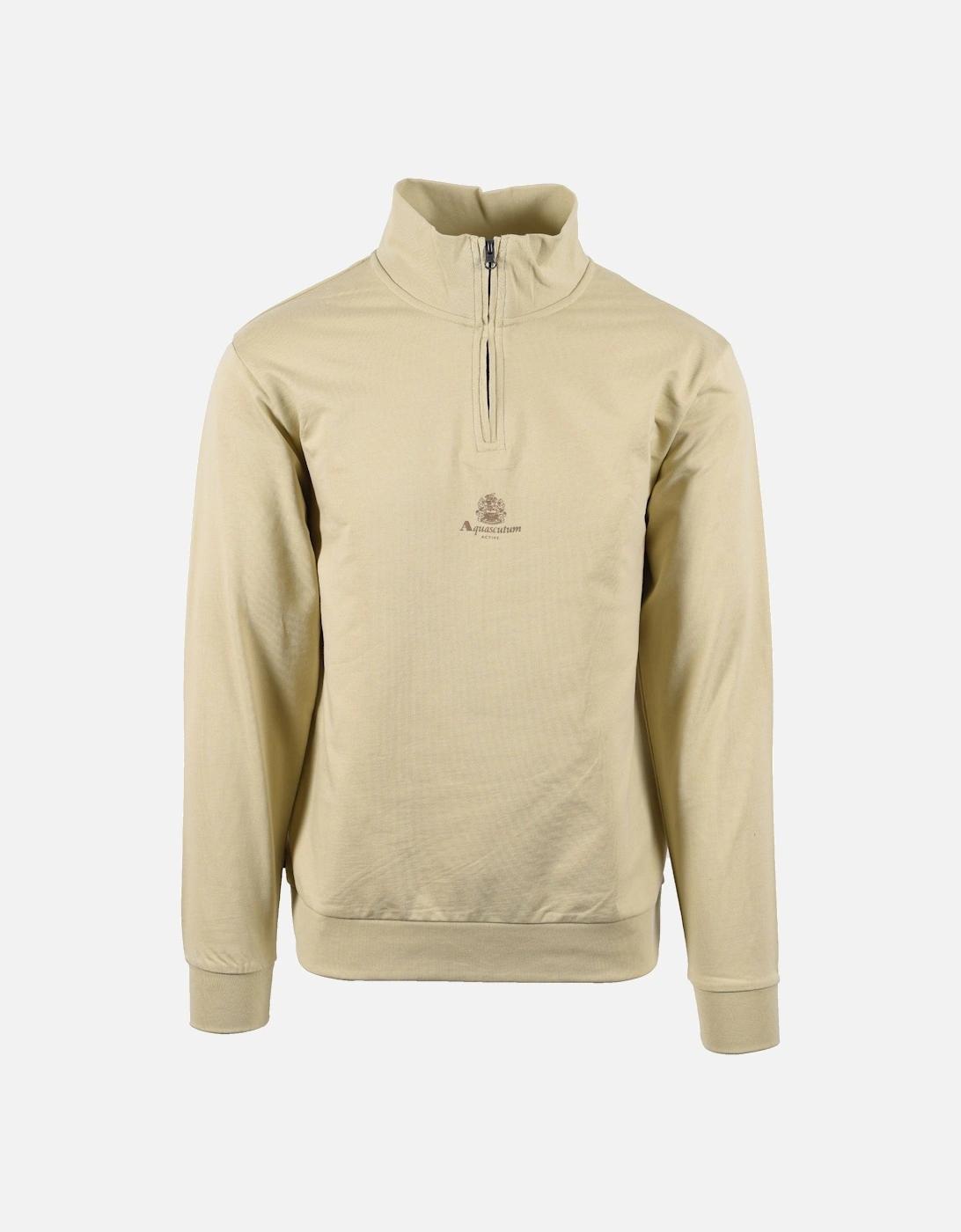 Aquascutum Small Logo Half Zip in Natural for Men Lyst UK