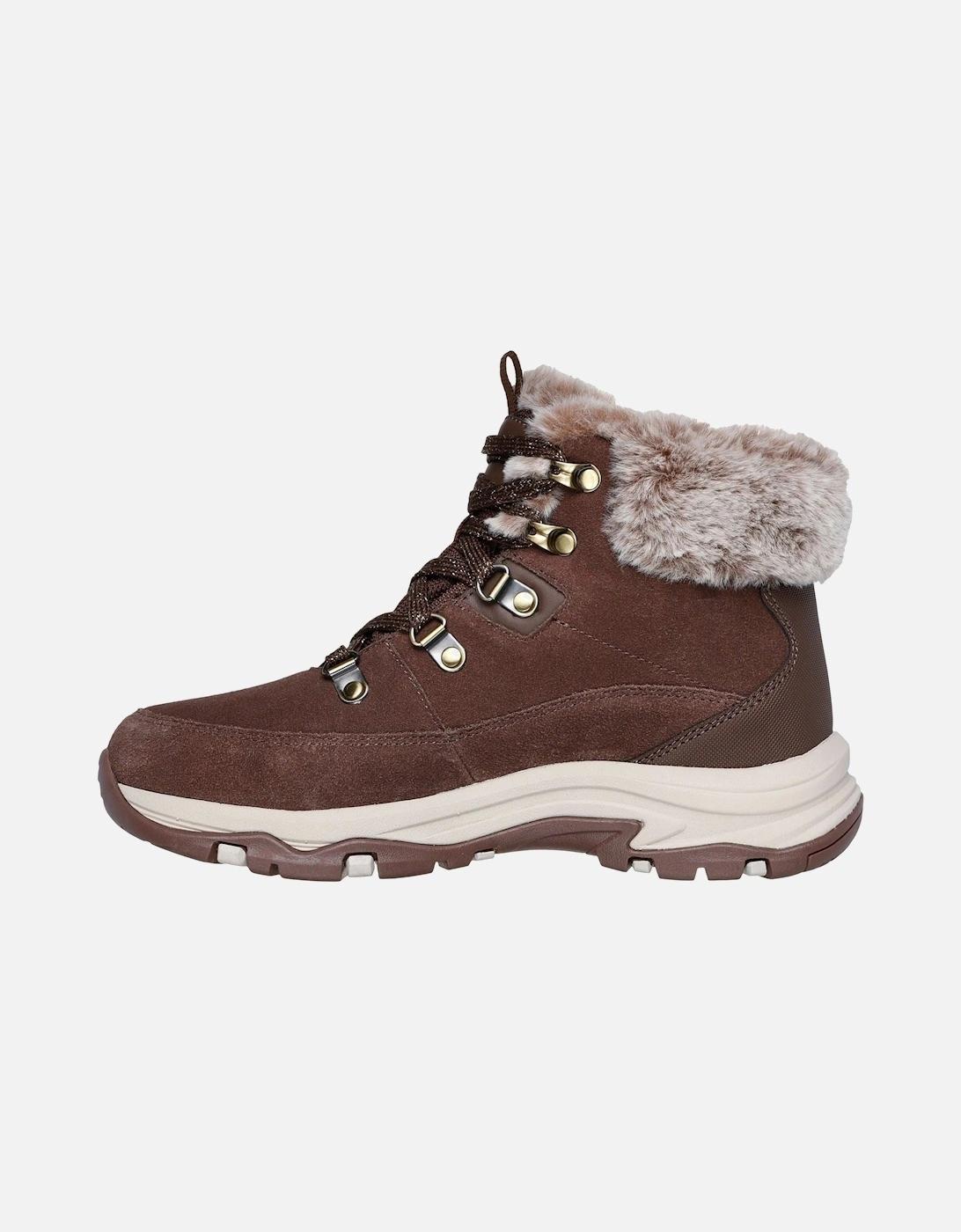 Skechers Trego Snow Worries Leather Chocolate Hiking Boots in