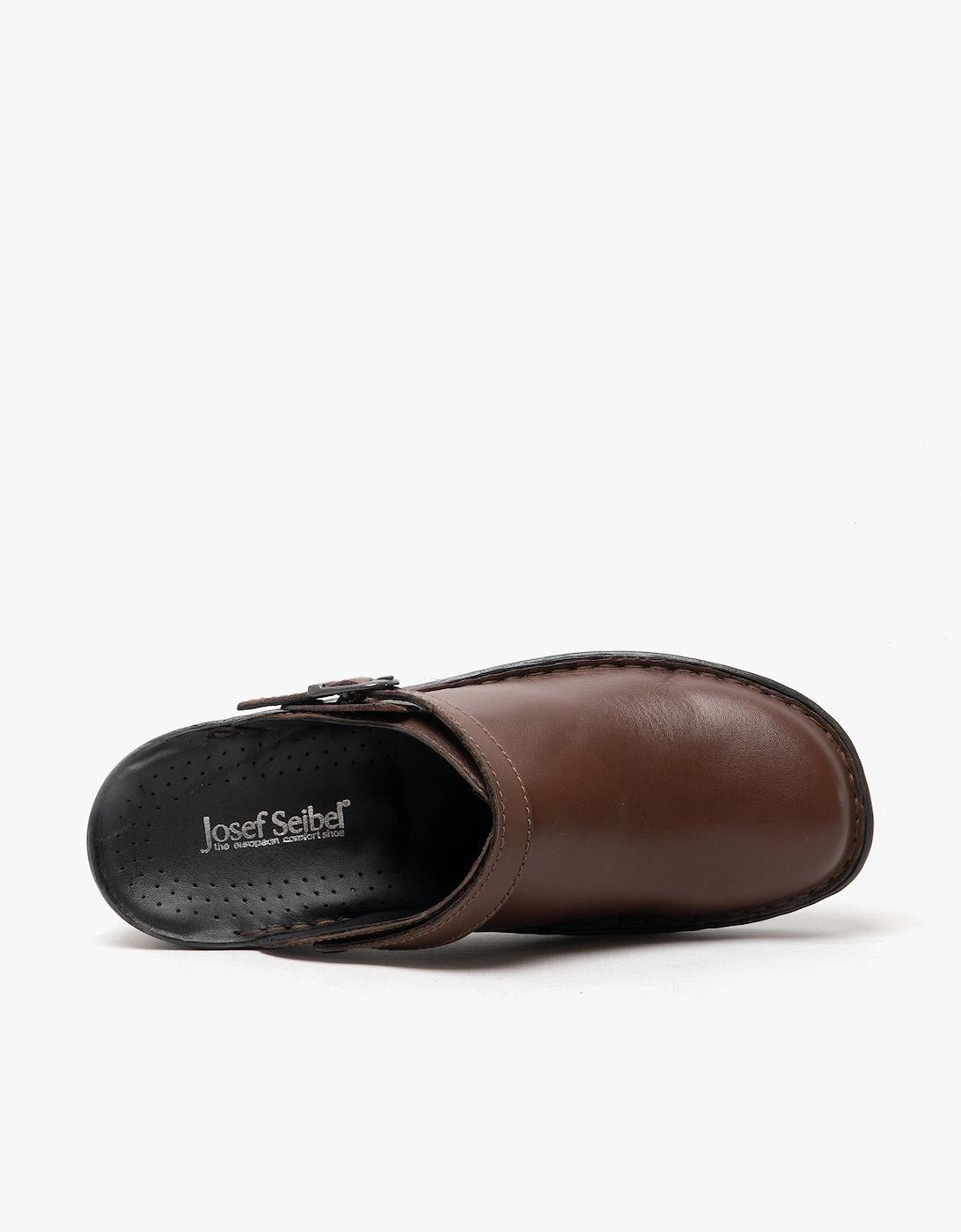 Josef Seibel Betsy Women's Clogs - Brandy Brown Leather, Flexible Sole With Swivel Back Strap | Comfortable Slip-On Shoes