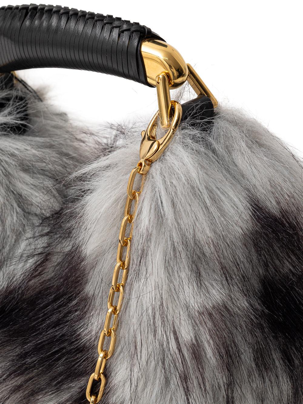 Sac Hobo En Eco-Pelliccia Tom Ford - Gris - Modèle L1470TSY003G1G008 - Neuf Étiqueté