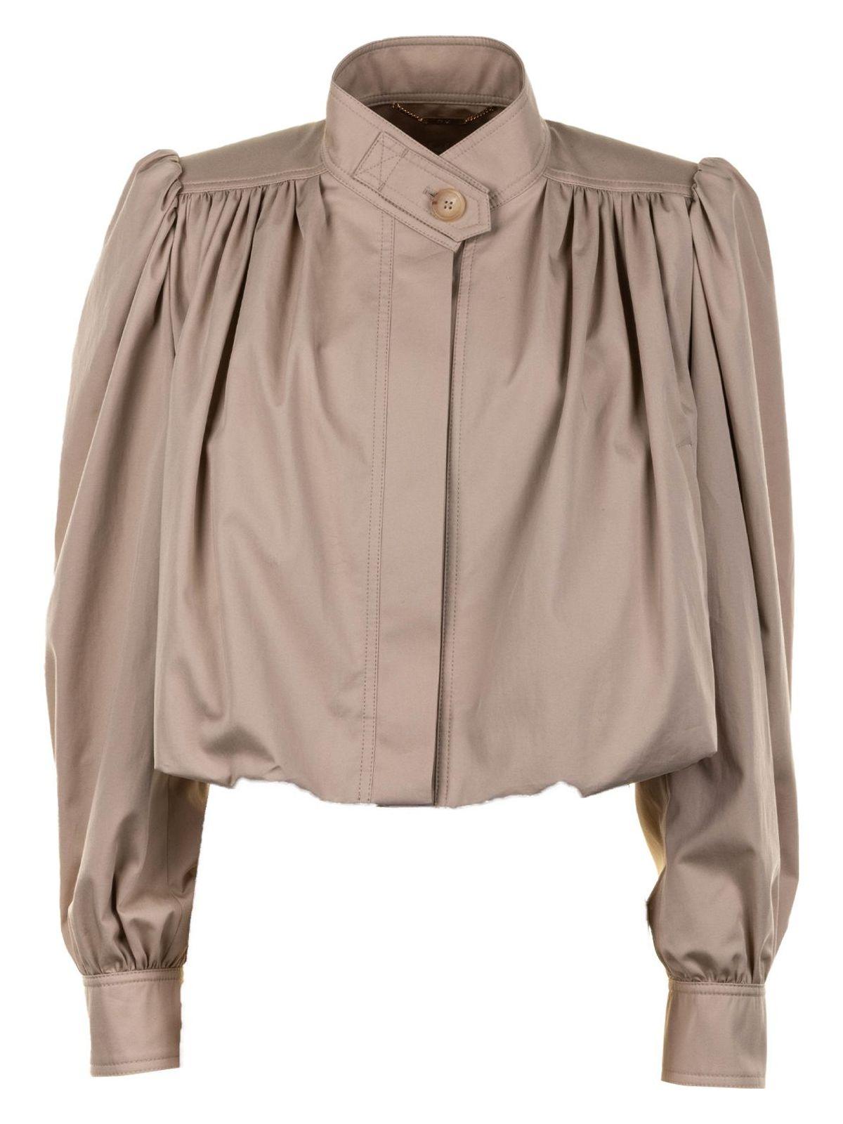 ジャケット CHLOE gabardine cropped jacket Chloé Cropped Gabardine Jacket in Natural | Lyst