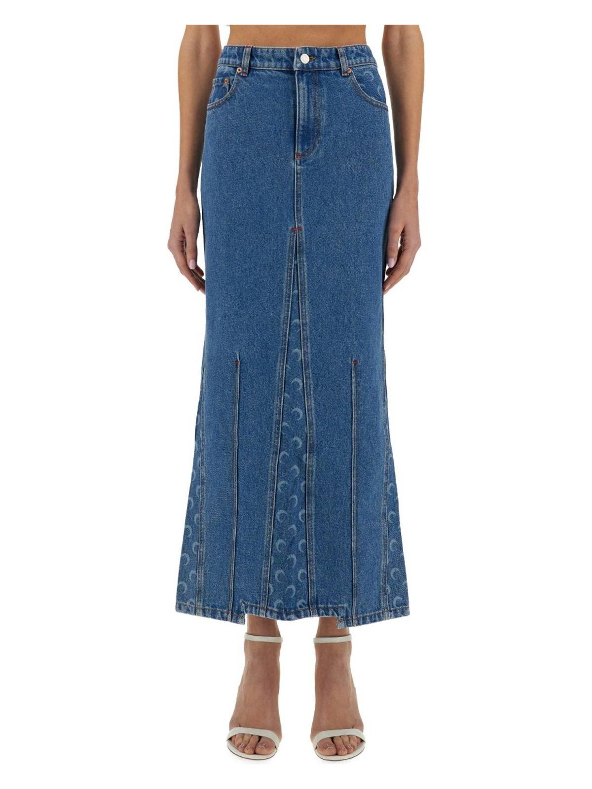 ワンピース MARINE SERRE Women Mid Skirts D184SS23WUDENCO0005 06 BLUE Marine Serre Maxi skirts for Women | Online Sale up to 49
