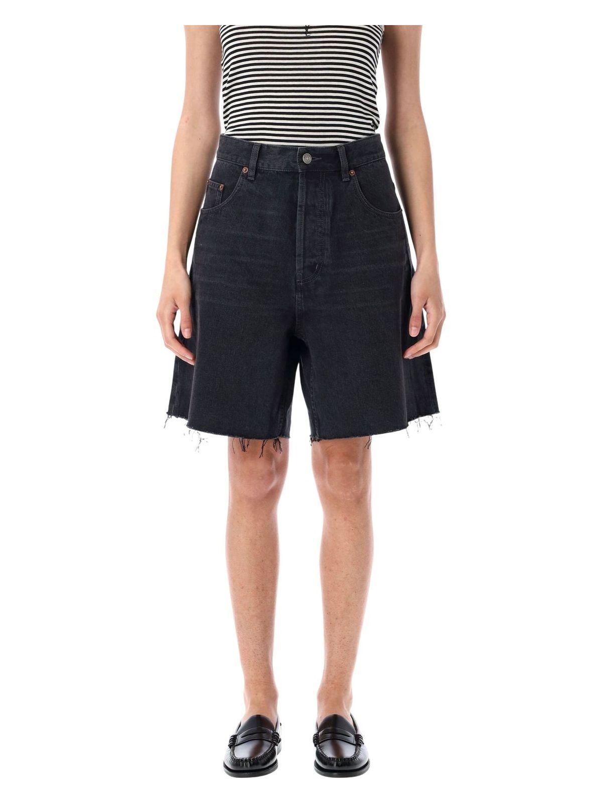 ショートパンツ Saint Laurent FW20 HIGH WAIST SHORTS (561313_Y5OA29602) Saint Laurent - Black Tweed Bouclé Scallop Hem Shorts