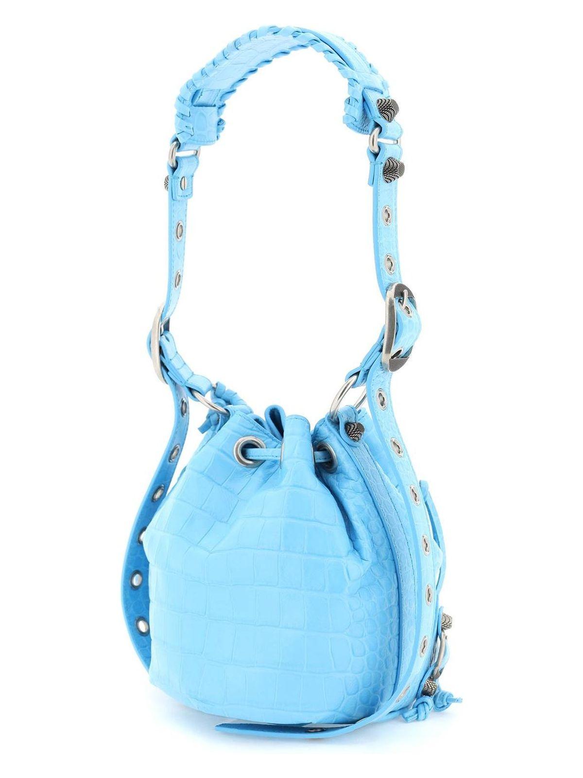 ショルダーバッグ・ポシェット BALENCIAGA Light-Blue Leather Le Cagole Xs Bucket Bag 19352308_54367885_600.jpg
