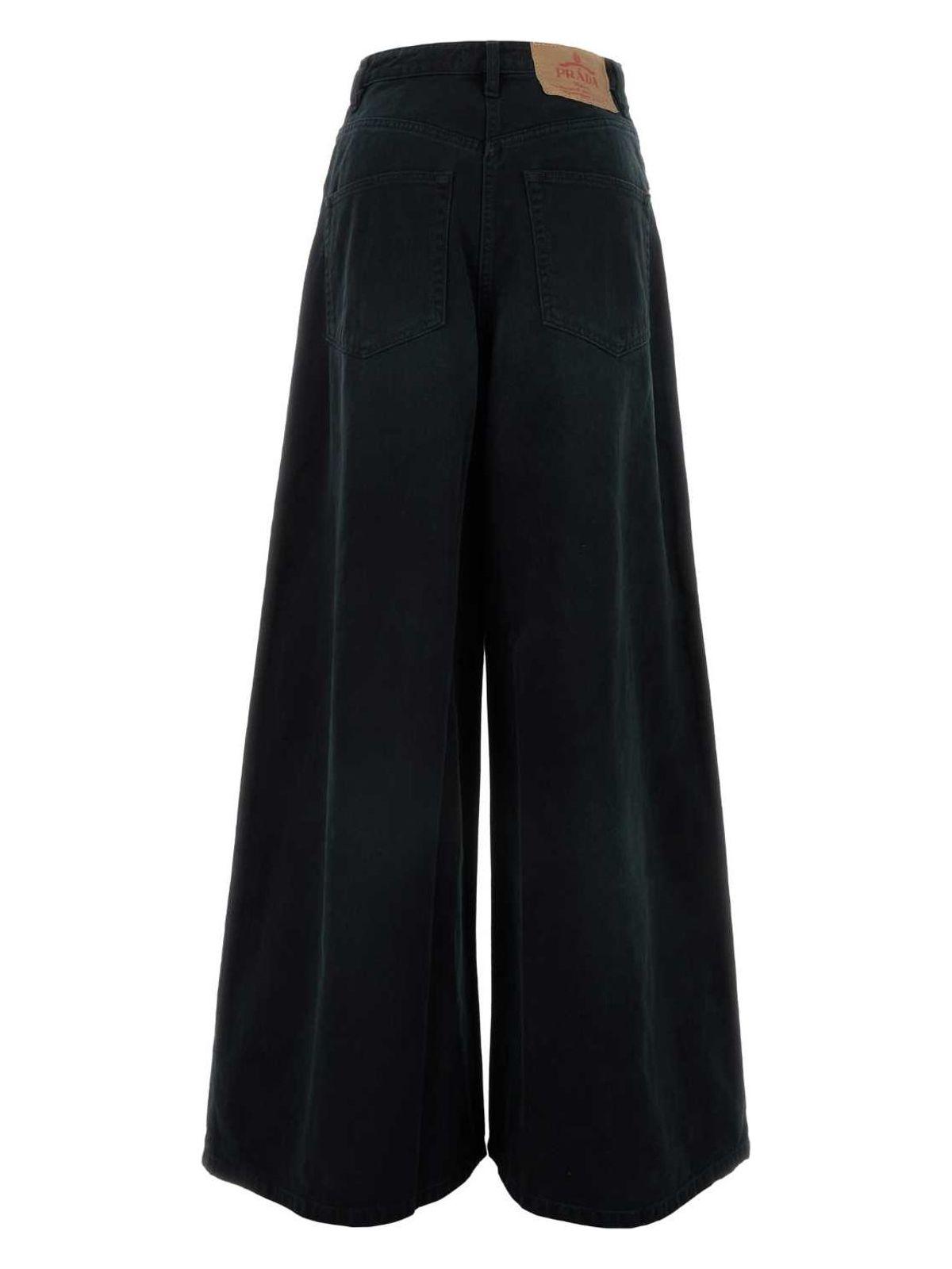 デニム・ジーパン PRADA Black Denim Wide-Leg Jeans Black Wide-leg denim jeans | PRADA