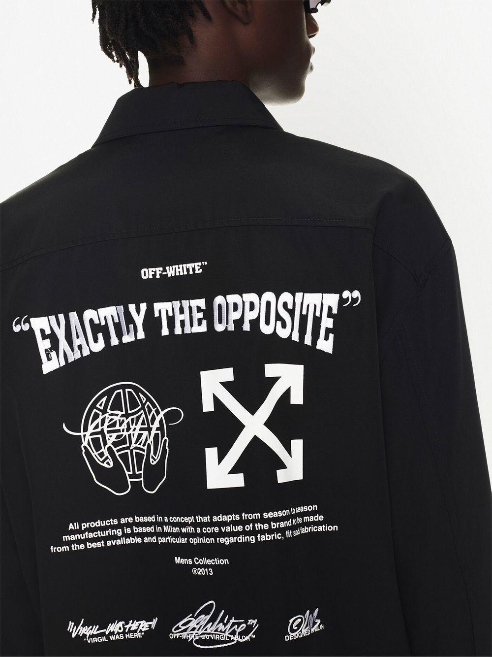 Off-White c/o Virgil Abloh Logo Nylon Shirt Jacket in Black for Men | Lyst