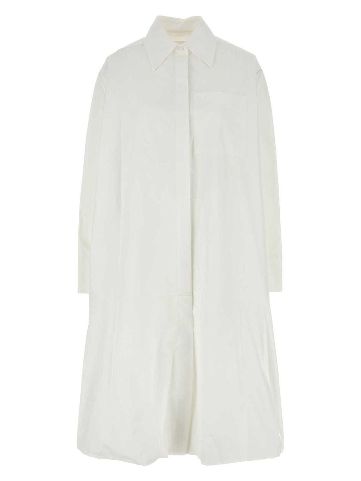 【送料&関税込】Jil Sander White Poplin Shirt Dress Cotton poplin shirt dress in white - Jil Sander | Mytheresa