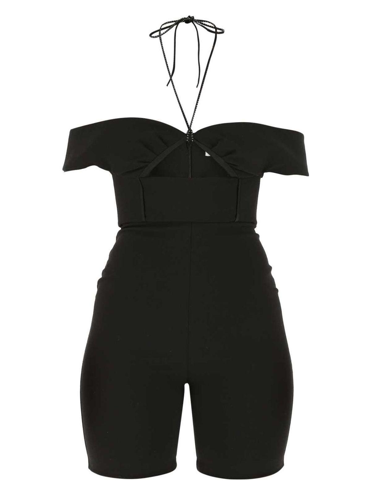 オールインワン・サロペット Saint Laurent FULL JUMPSUIT WITH CUT OUT DETAIL Saint Laurent Sleeveless Jumpsuit in Noir | FWRD