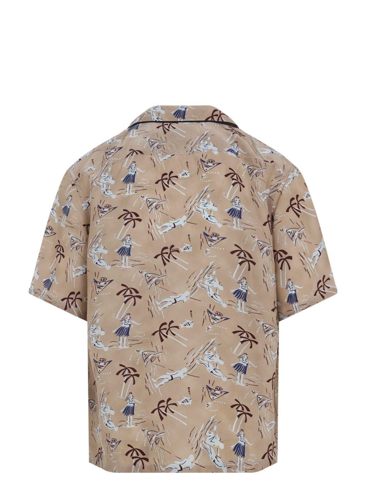 プラダ Prada Viscose and Silk Shirt Prada Viscose And Silk Shirt In Blue | ModeSens
