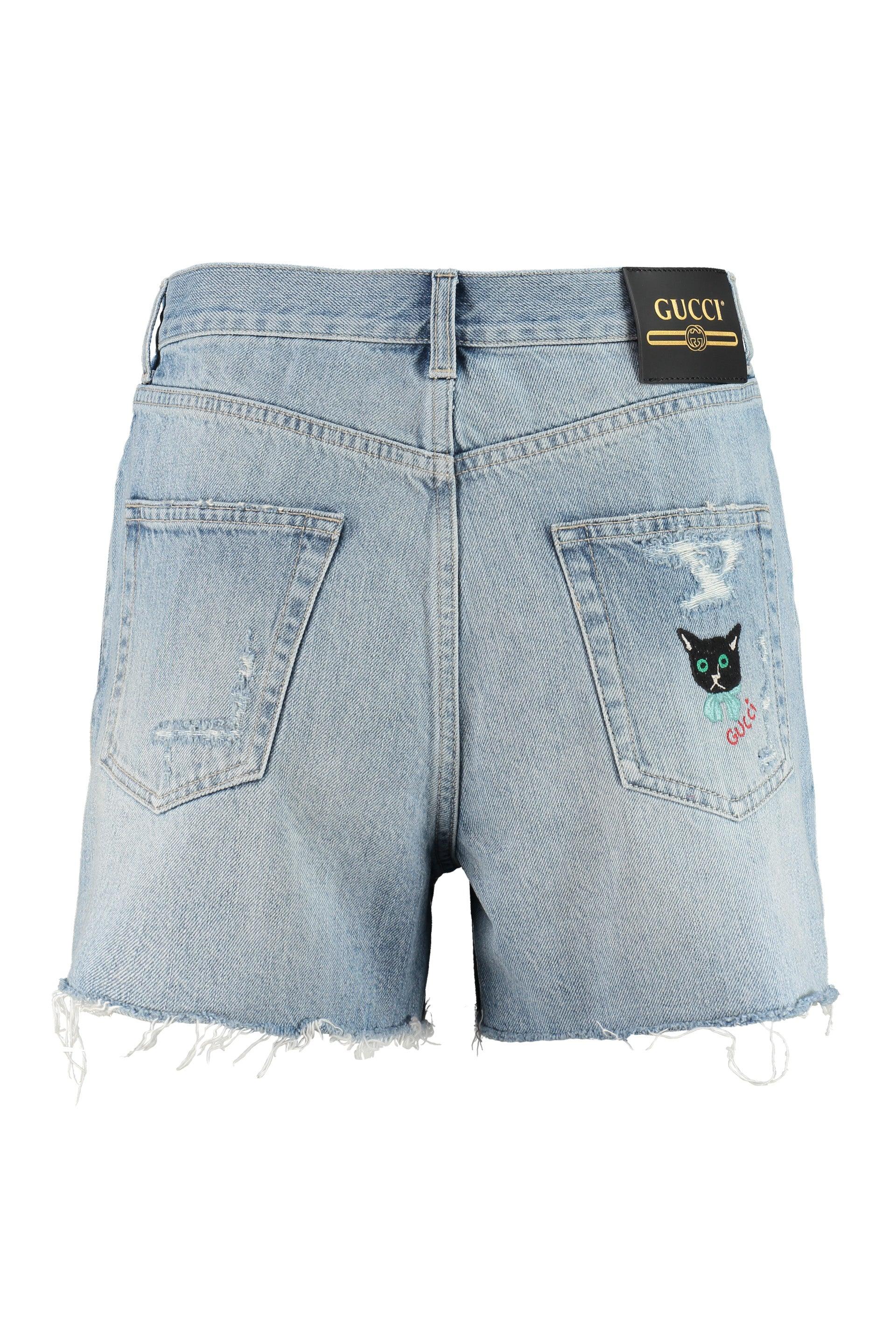 Gucci Cut-off Denim Shorts in Blue | Lyst
