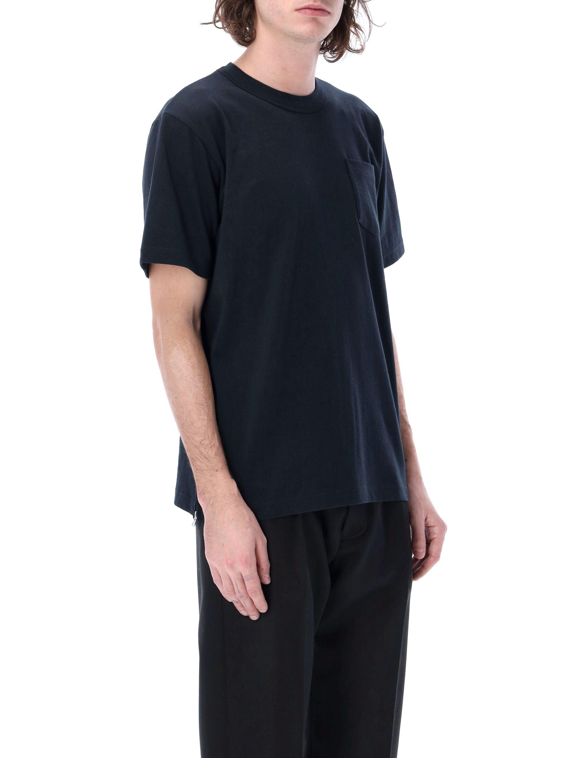 Sacai Side Zip Cotton T-shirt in Black for Men | Lyst