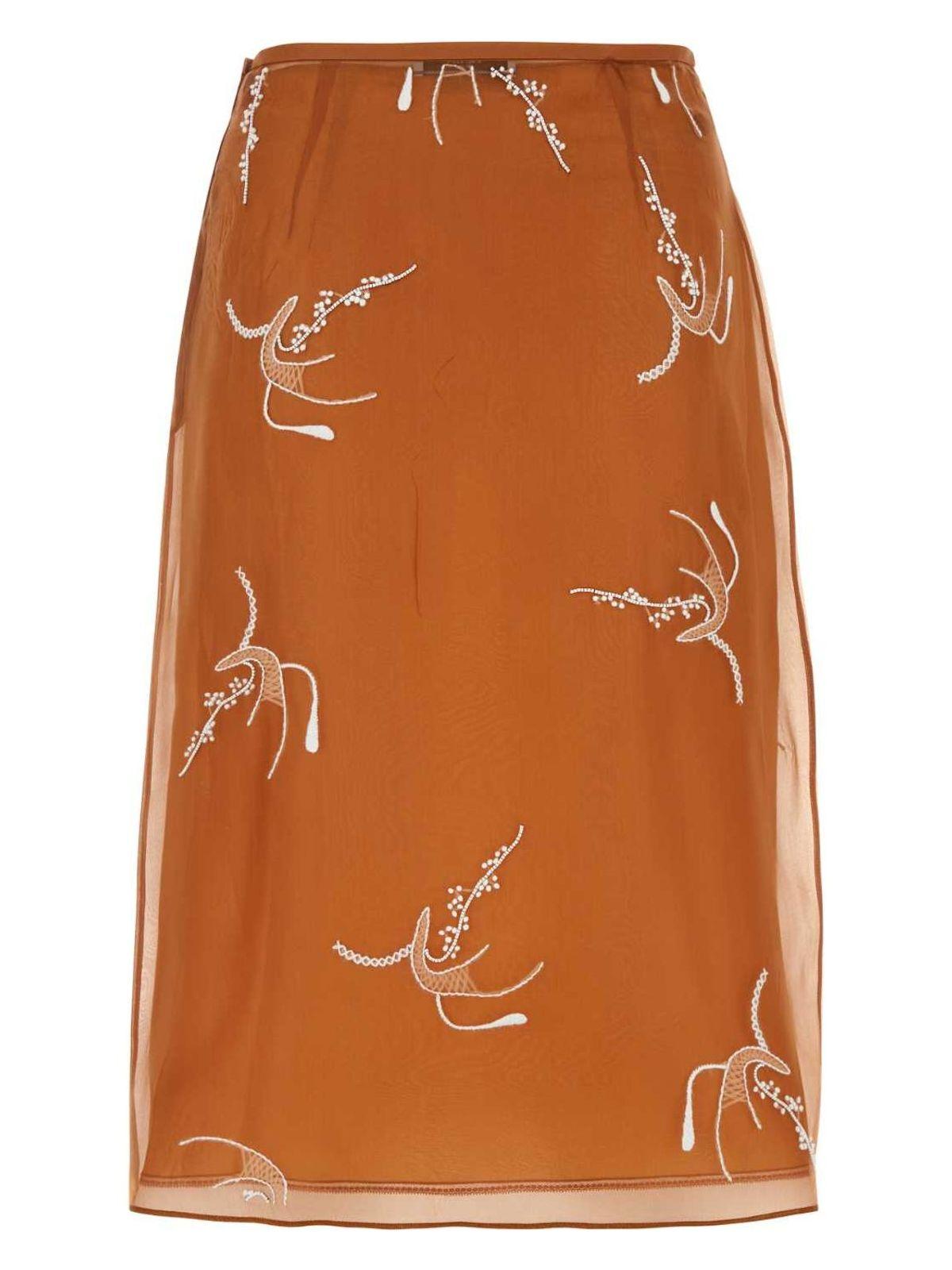 スカート PRADA Copper Organza Skirt Prada Copper Organza Skirt in Orange | Lyst