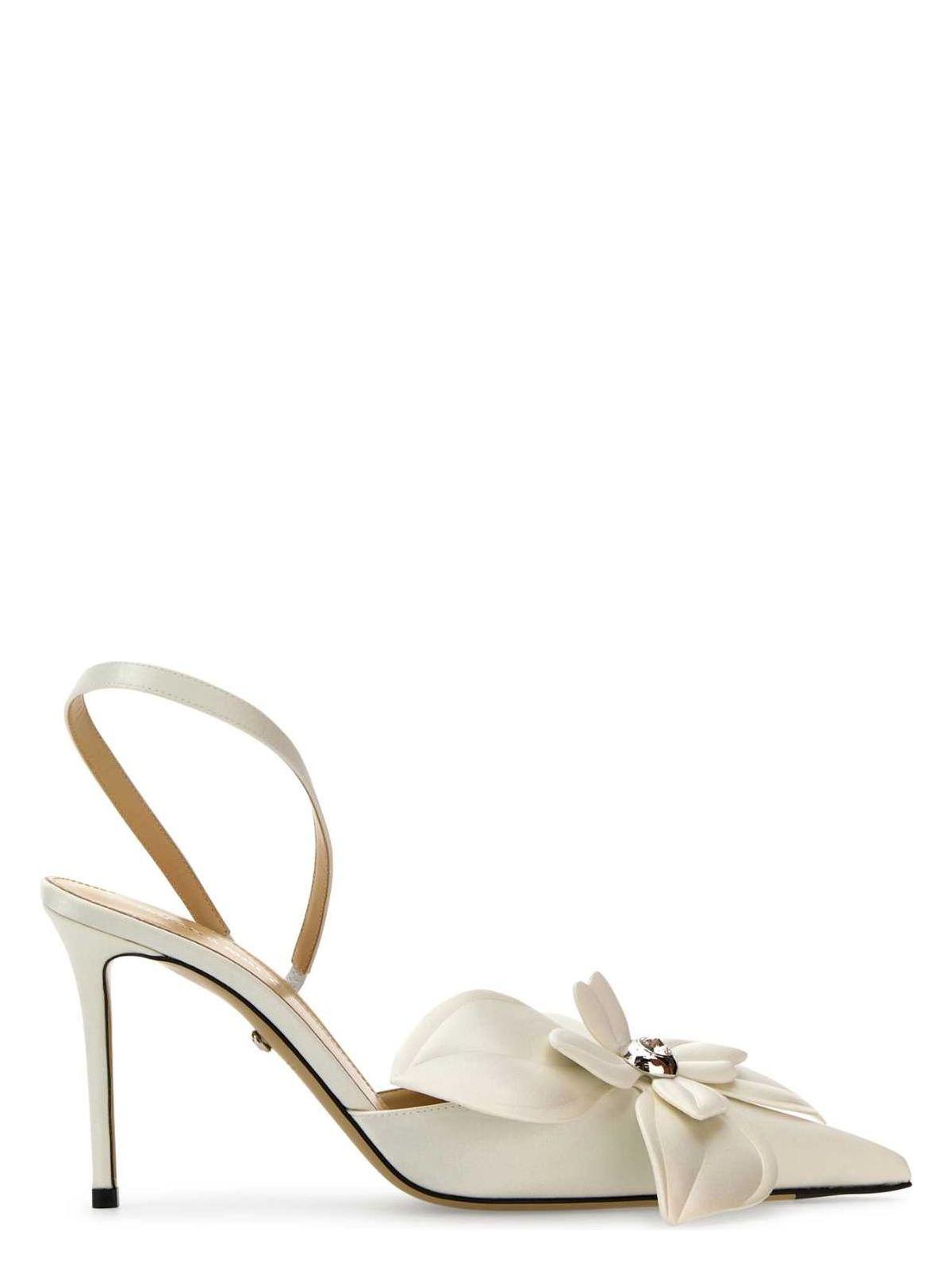 サンダル・ミュール MACH & MACH White satin Orchid pumps Amazon.com: Mach & Mach, Orchid 95MM Satin Pointed Toe Pumps