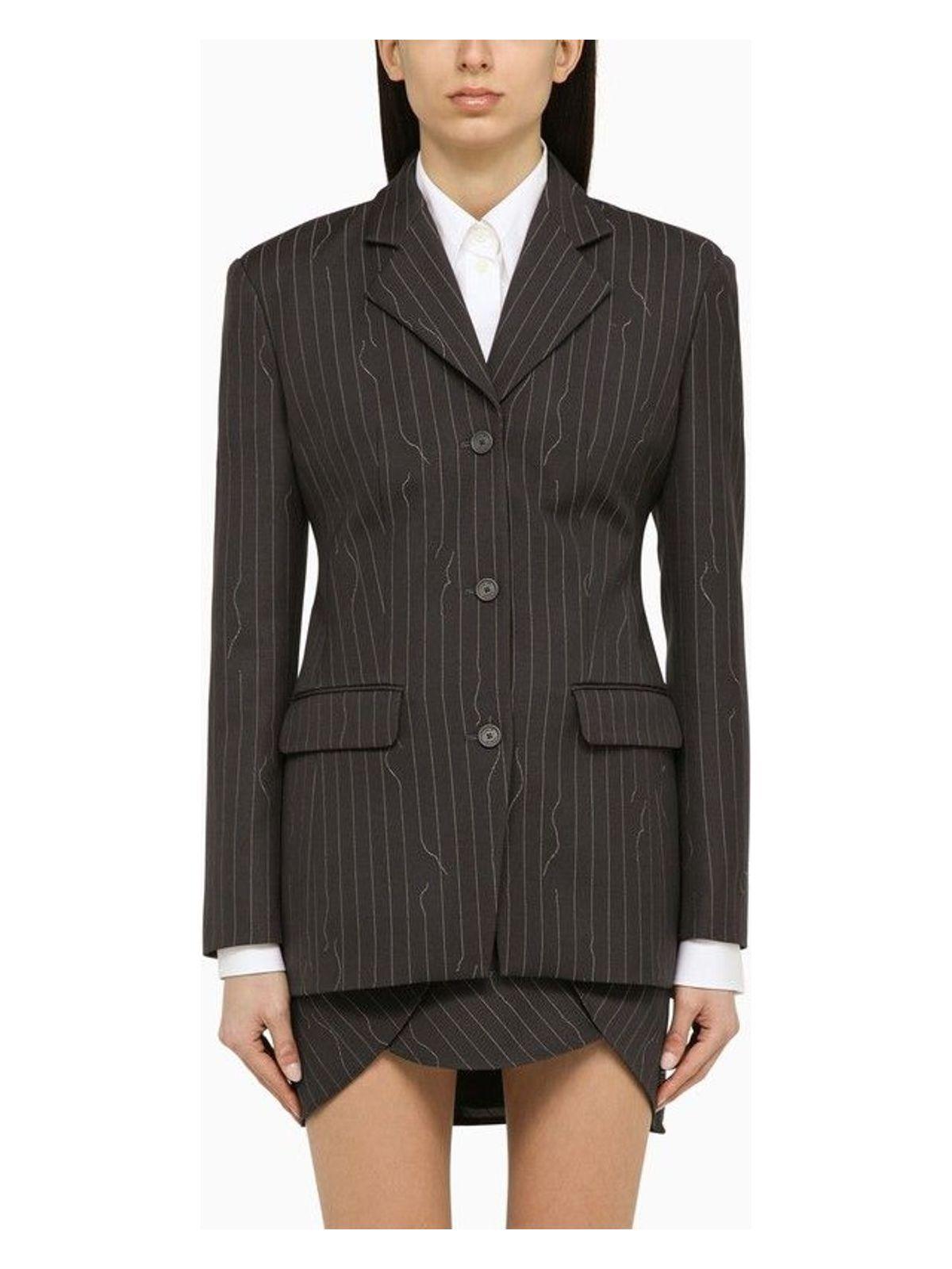 ジャケット OFF-WHITE SINGLE-BREASTED GREY PINSTRIPE JACKET Off-White™ Single-breasted grey pinstripe jacket | TheDoubleF