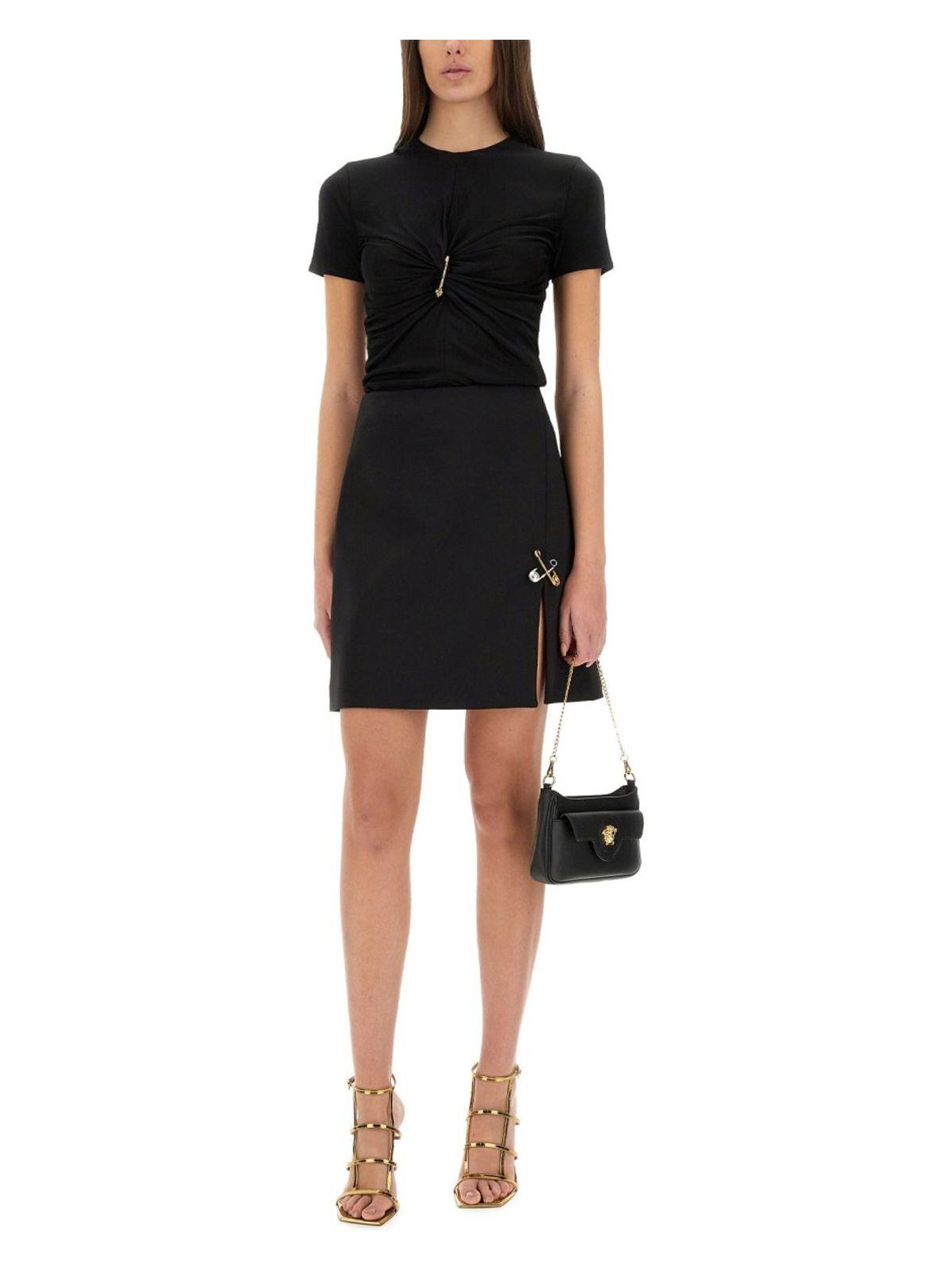 【関税&送料込】Versace Safety Pin Curled Top Versace Safety Pin Curled Top in Black | Lyst
