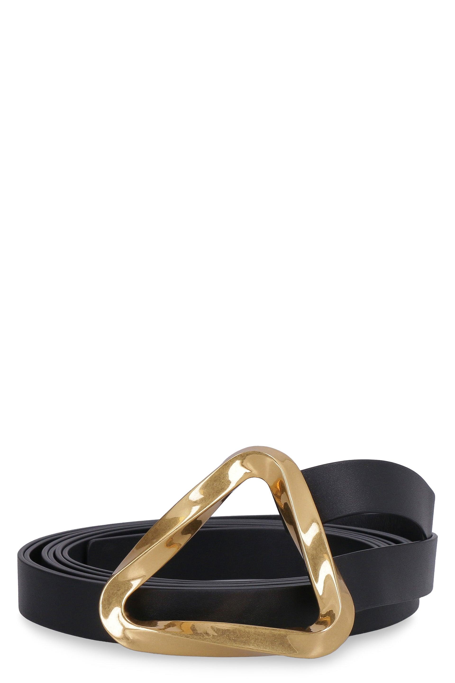 Bottega Veneta Grasp Leather Double Strap Belt in Black   Lyst