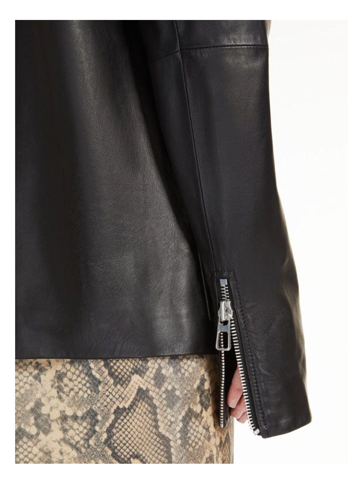Max Mara Gel Leather Jacket in Black | Lyst