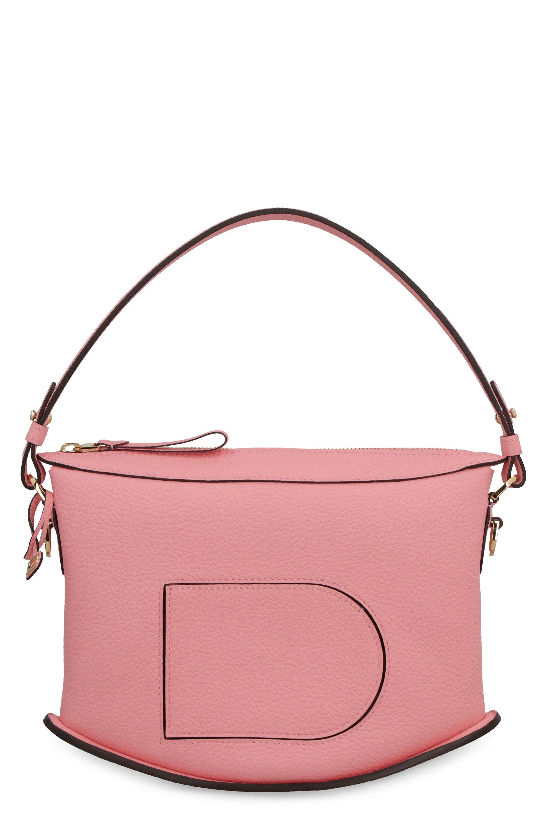 Delvaux Pin Mini Leather Bucket Bag in Pink