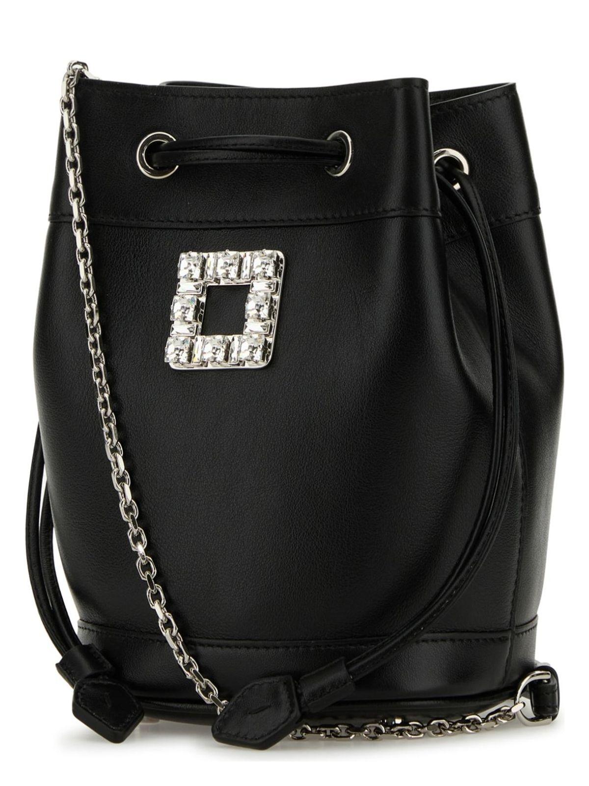 ショルダーバッグ・ポシェット Roger Vivier Tres Vivier Aumoniere Fur Black Roger Vivier Tres Vivier Daisy Aumoniere in Black | Lyst