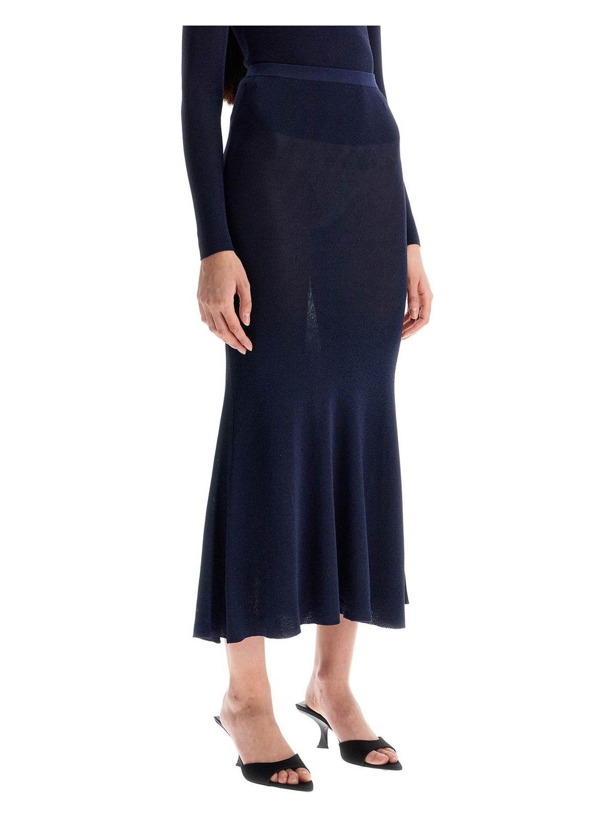 スカート [SELF PORTRAIT] Long Lurex Knit Skirt Self-Portrait Long Lurex Knit Skirt in Blue | Lyst