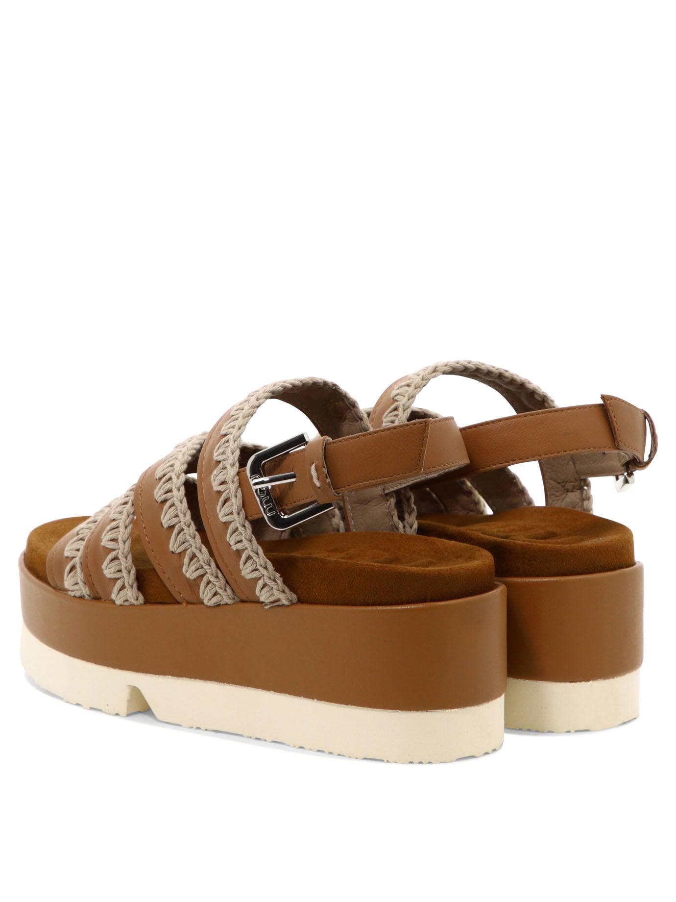 Mou Japanese Flatform Sandals in Brown | Lyst