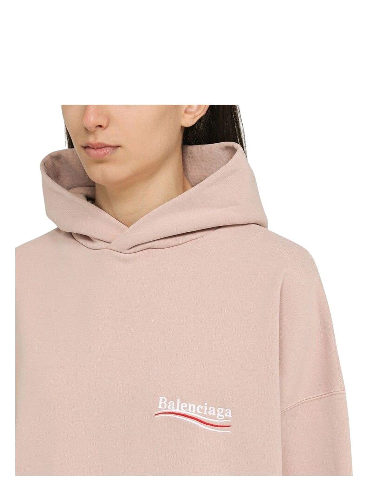 Balenciaga Nude Hoodie Logo in Pink | Lyst UK