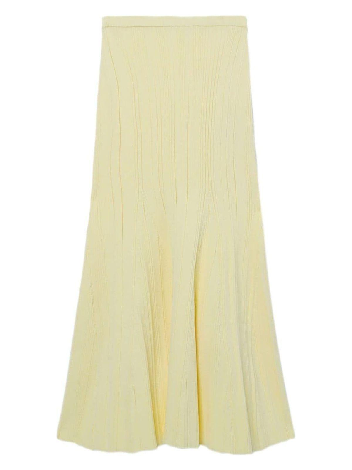 ワンピース SELF PORTRAIT Women Mid Skirts 114X YELLOW Yellow Self-Portrait Bright Yellow Cotton Poplin Sleeveless Midi